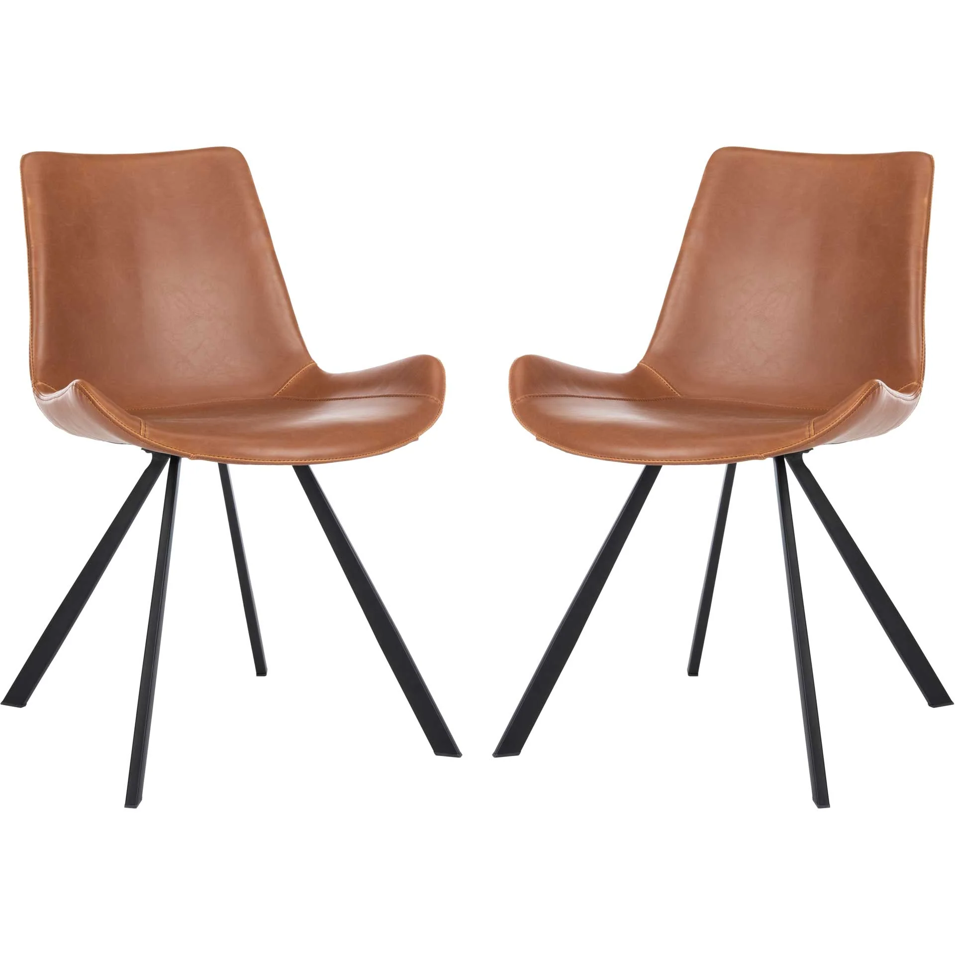 Tegan Dining Chair Cognac/Black (Set of 2) - Image 2