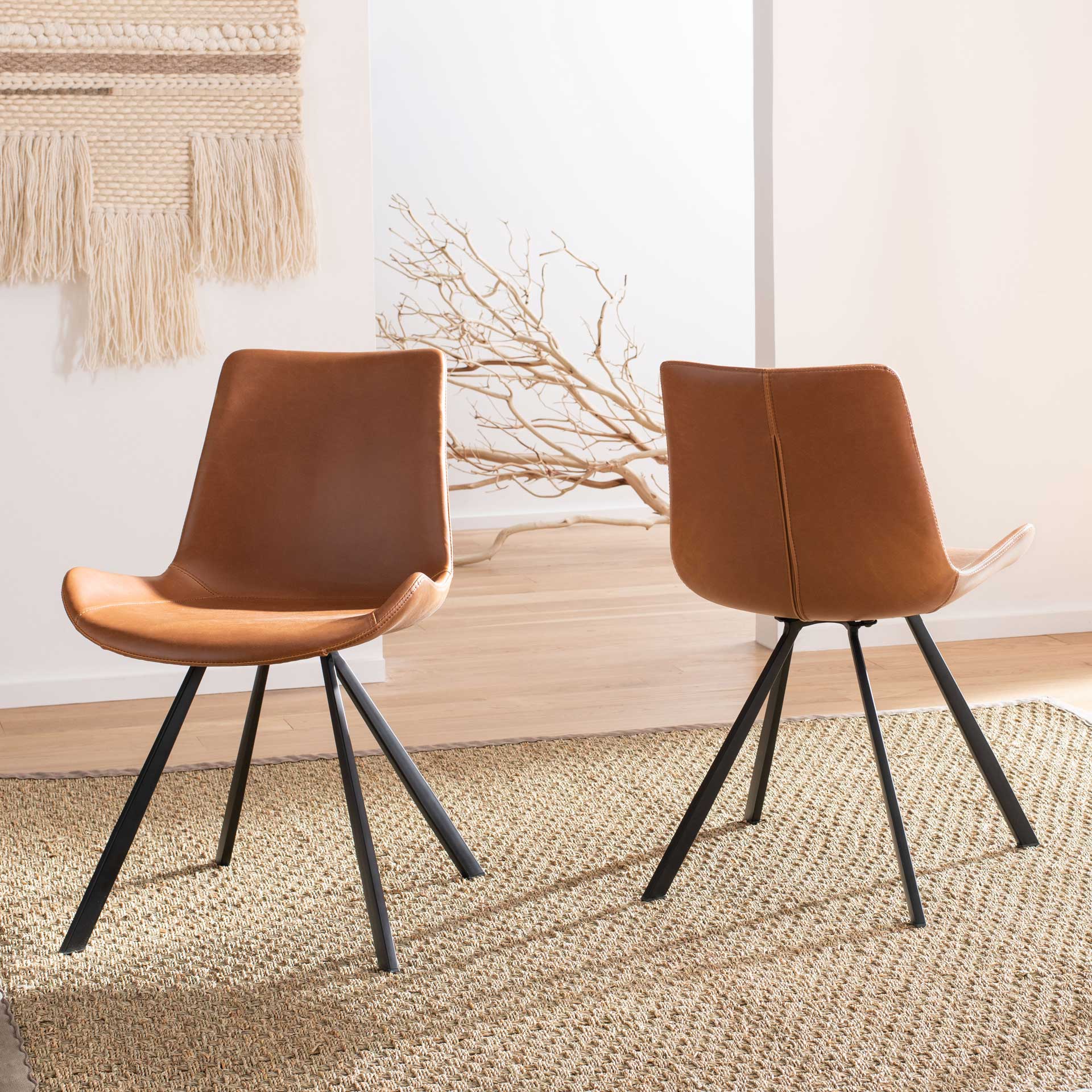 Tegan Dining Chair Cognac/Black (Set of 2) - Image 7