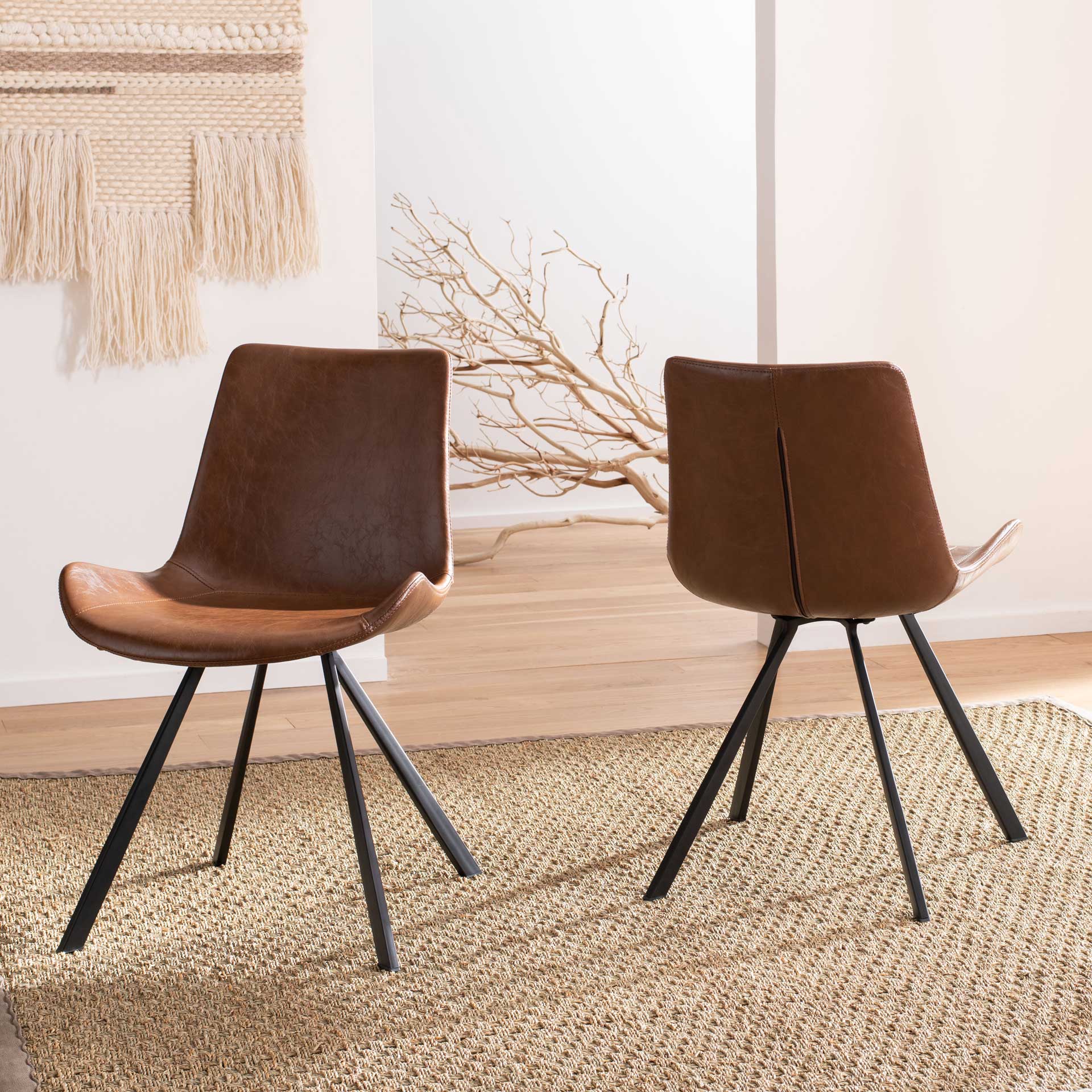 Tegan Dining Chair Medium Brown/Black (Set of 2) - Image 7