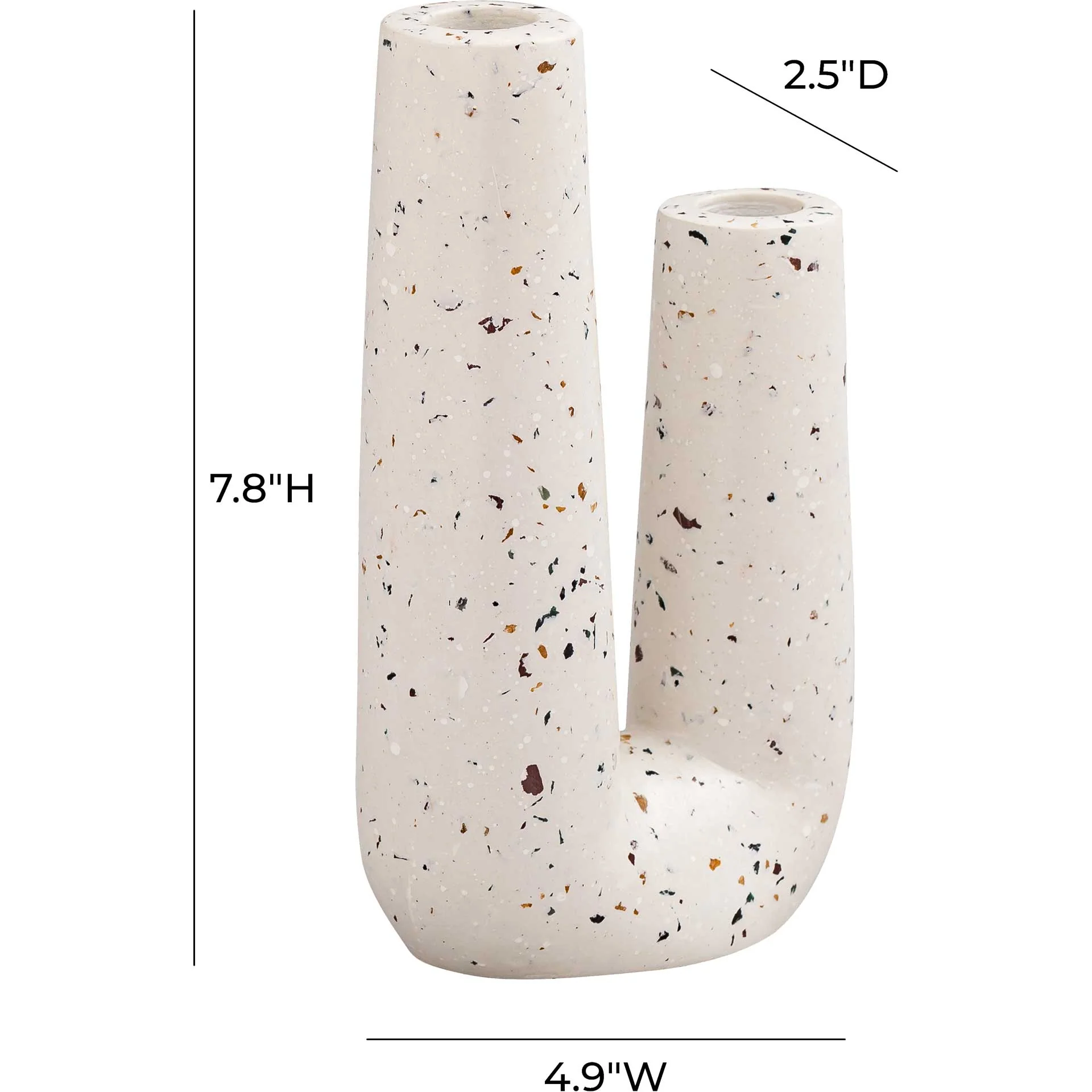Tegan Novelty Tube Vase White Terrazzo - Image 4