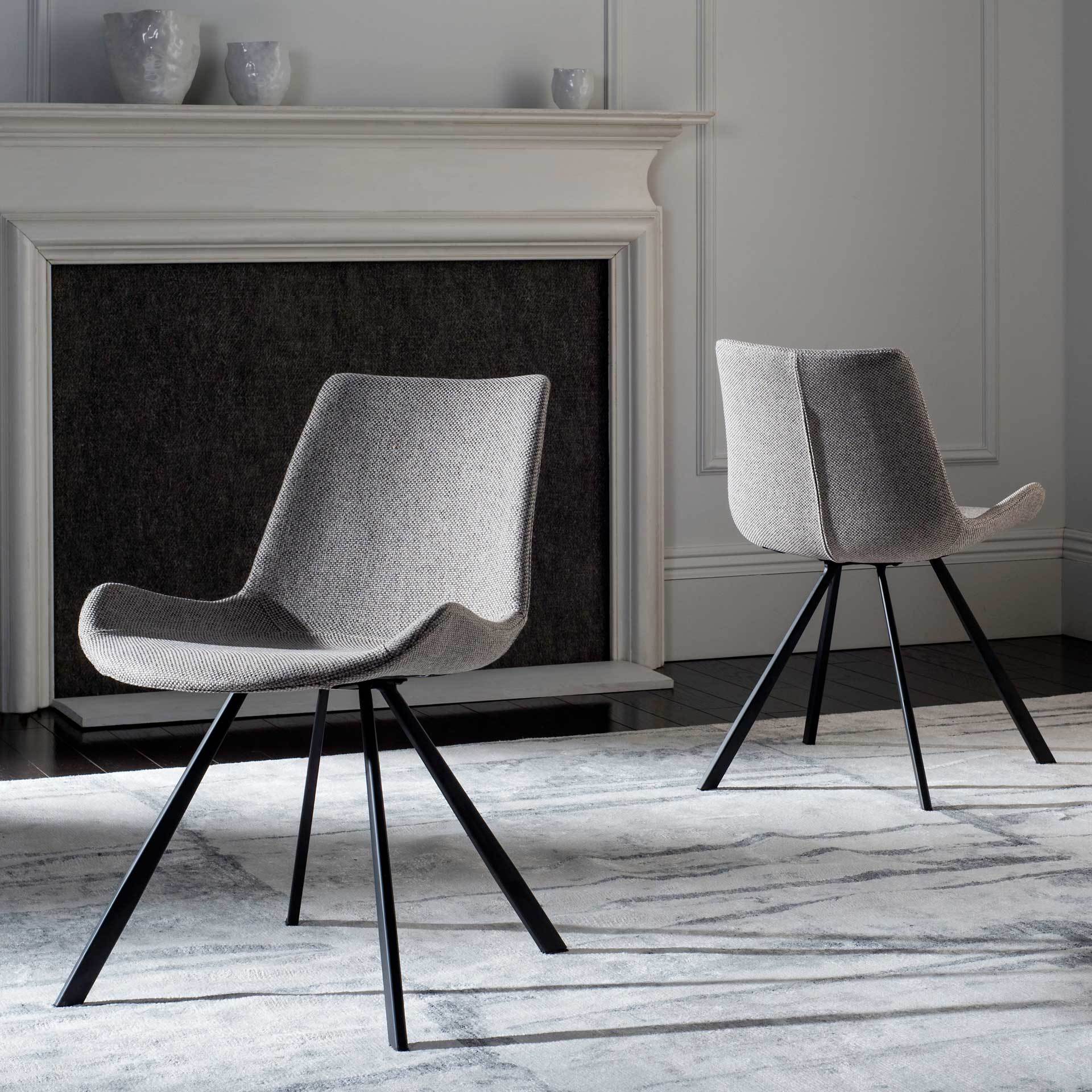 Tegan Side Chair Light Gray/Black (Set of 2) - Image 7