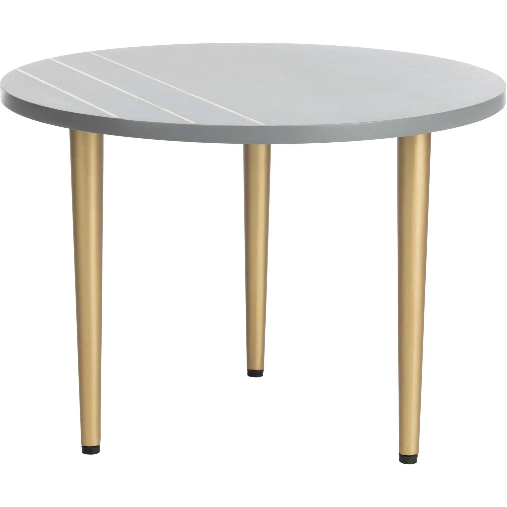 Temara Round Concrete Coffee Table Cement/Brass - Image 2