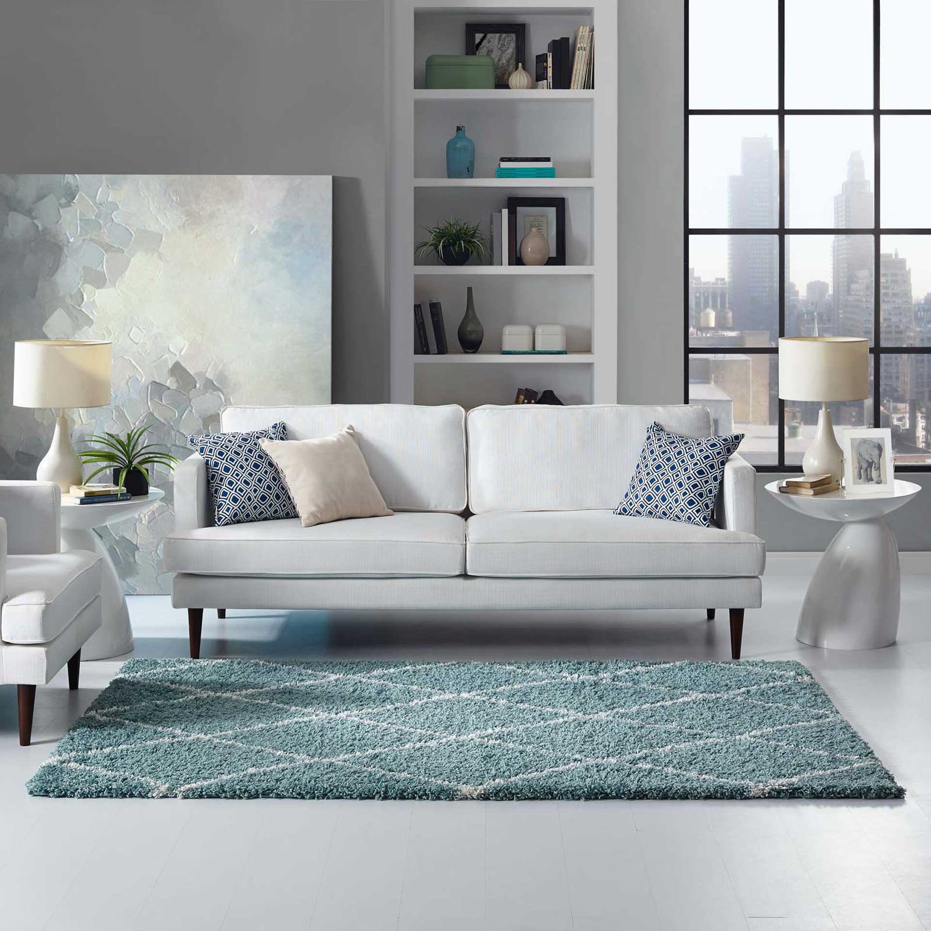 Templeton Area Rug Aqua Blue/Ivory - Image 7