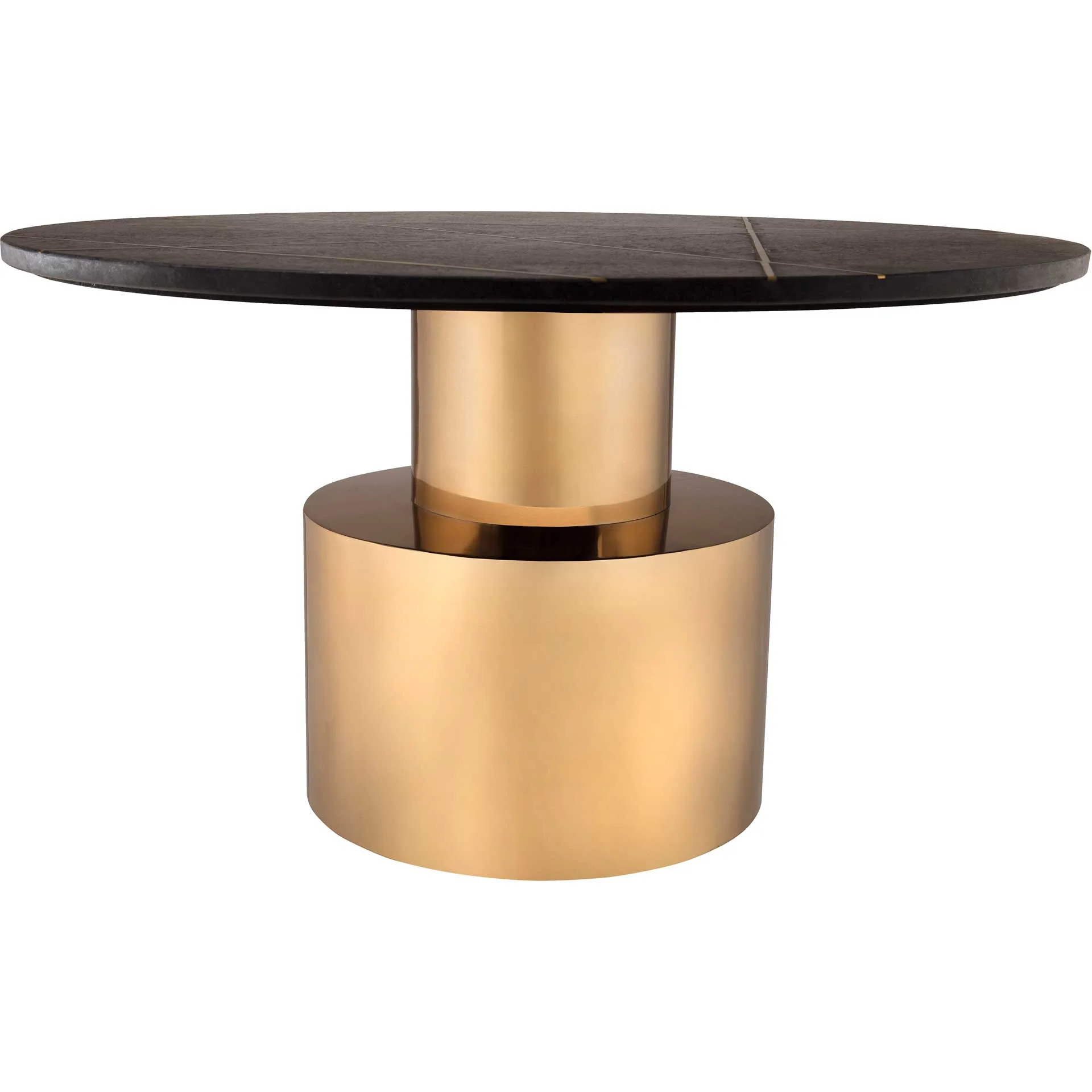 Terrence Marble Coffee Table Black/Brass - Image 2