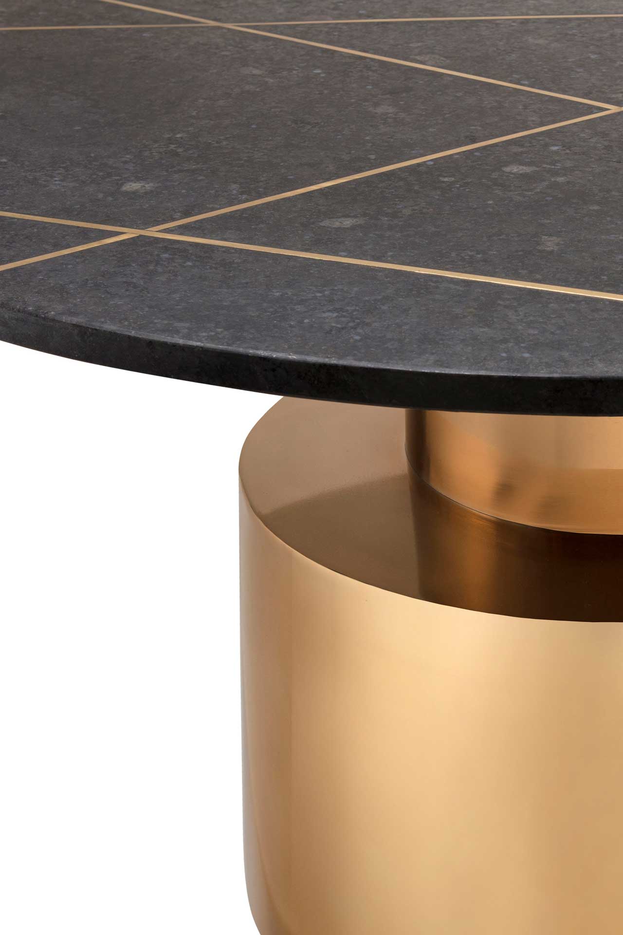 Terrence Marble Coffee Table Black/Brass - Image 3