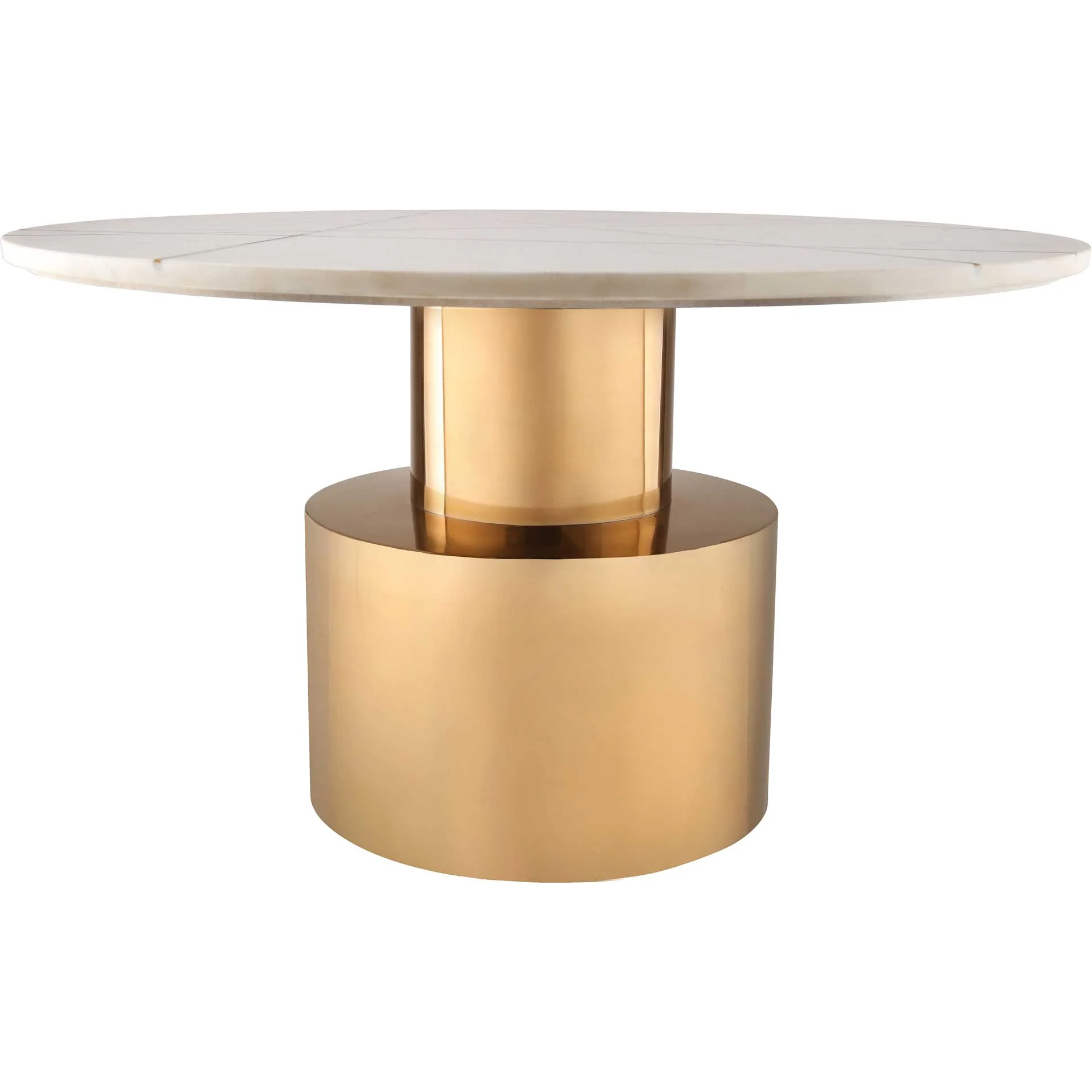 Terrence Marble Coffee Table Brass/White - Image 2