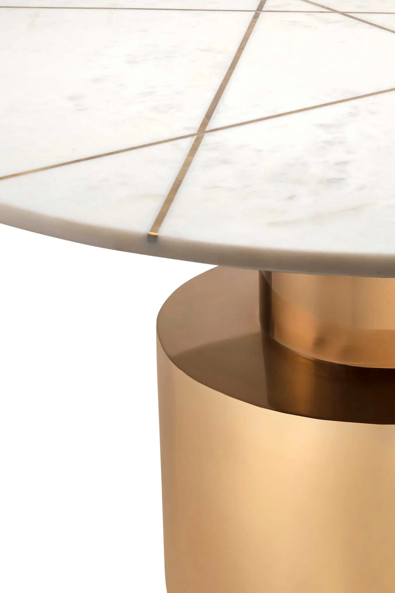 Terrence Marble Coffee Table Brass/White - Image 3