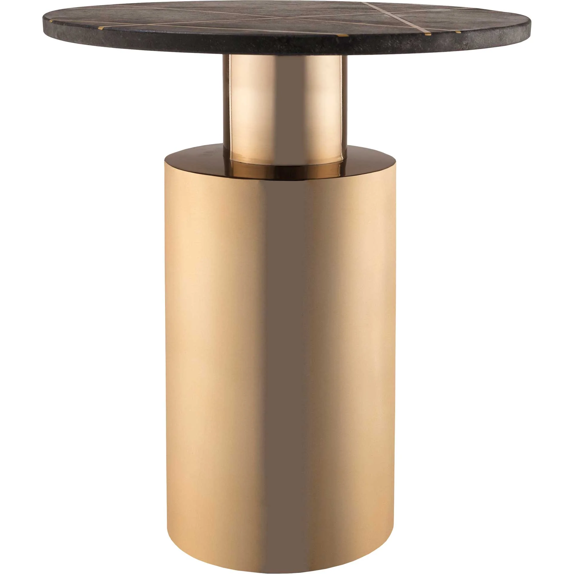 Terrence Marble Side Table Black Marble/Brass - Image 2