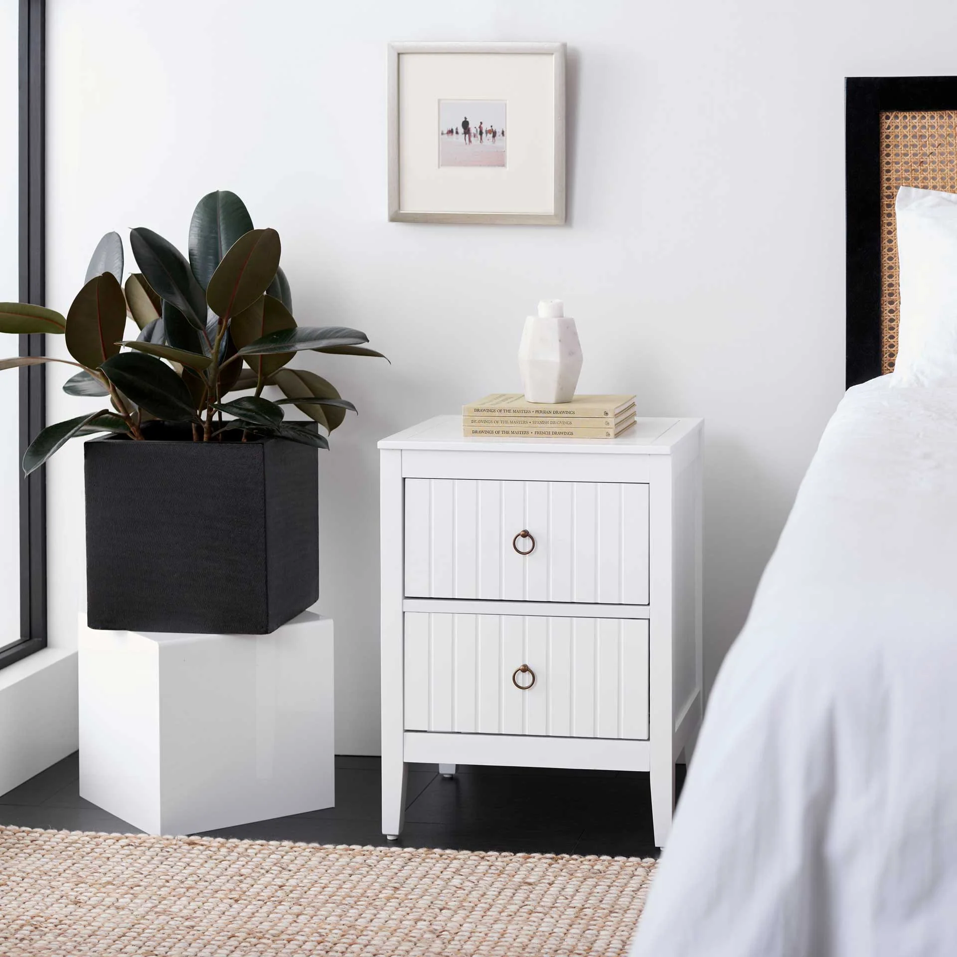 Terri 2 Drawer Nightstand White - Image 4
