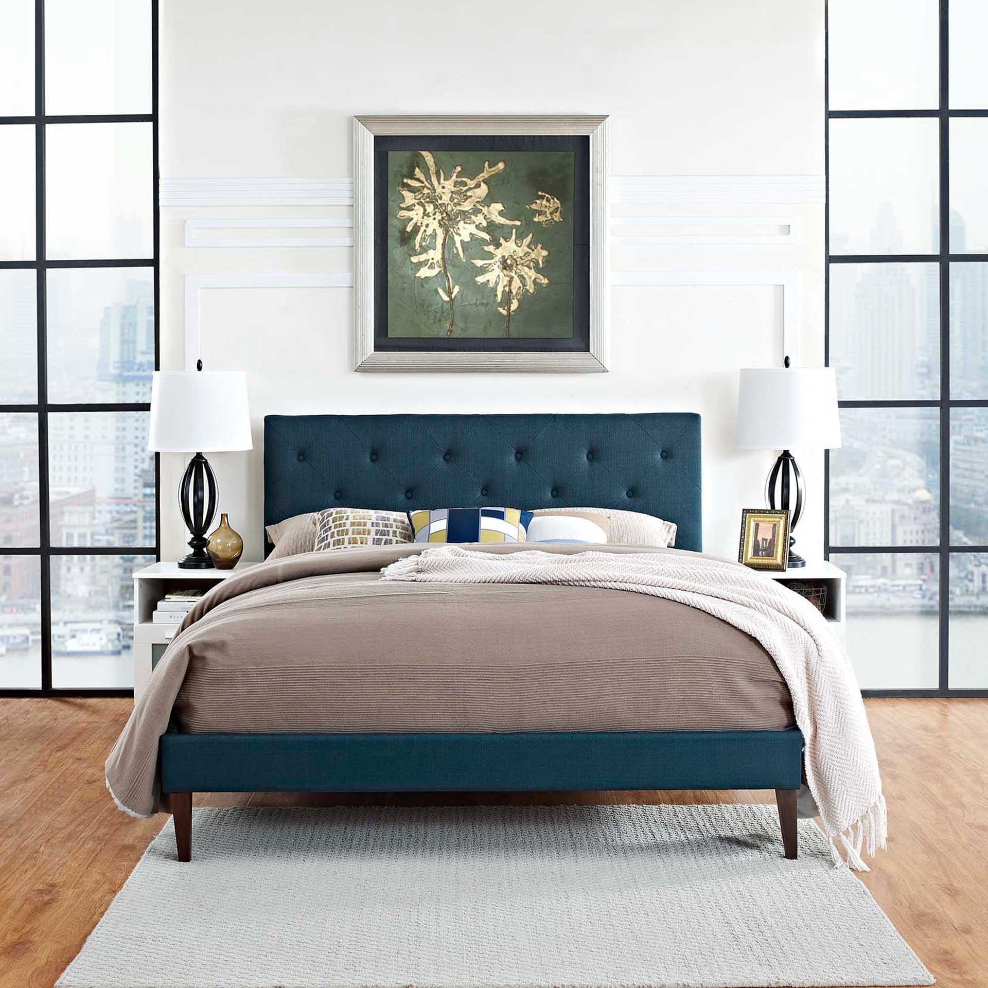 Terry Fabric Platform Bed Azure - Image 5