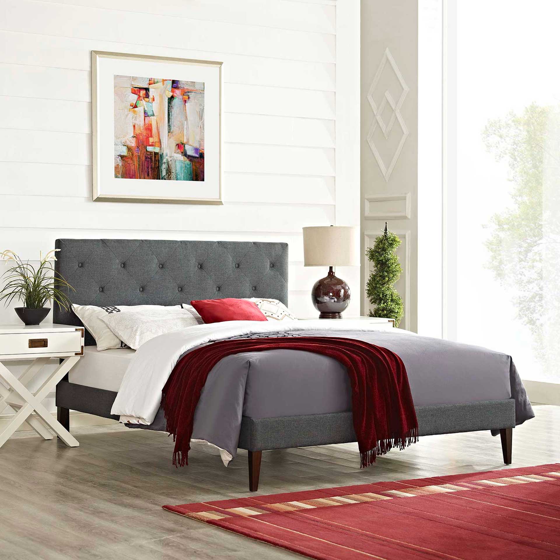 Terry Fabric Platform Bed Gray - Image 5