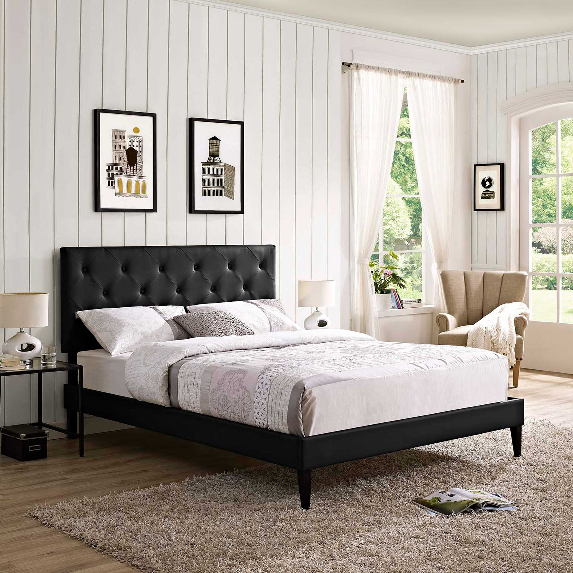 Terry Vinyl Platform Bed Black - Image 5