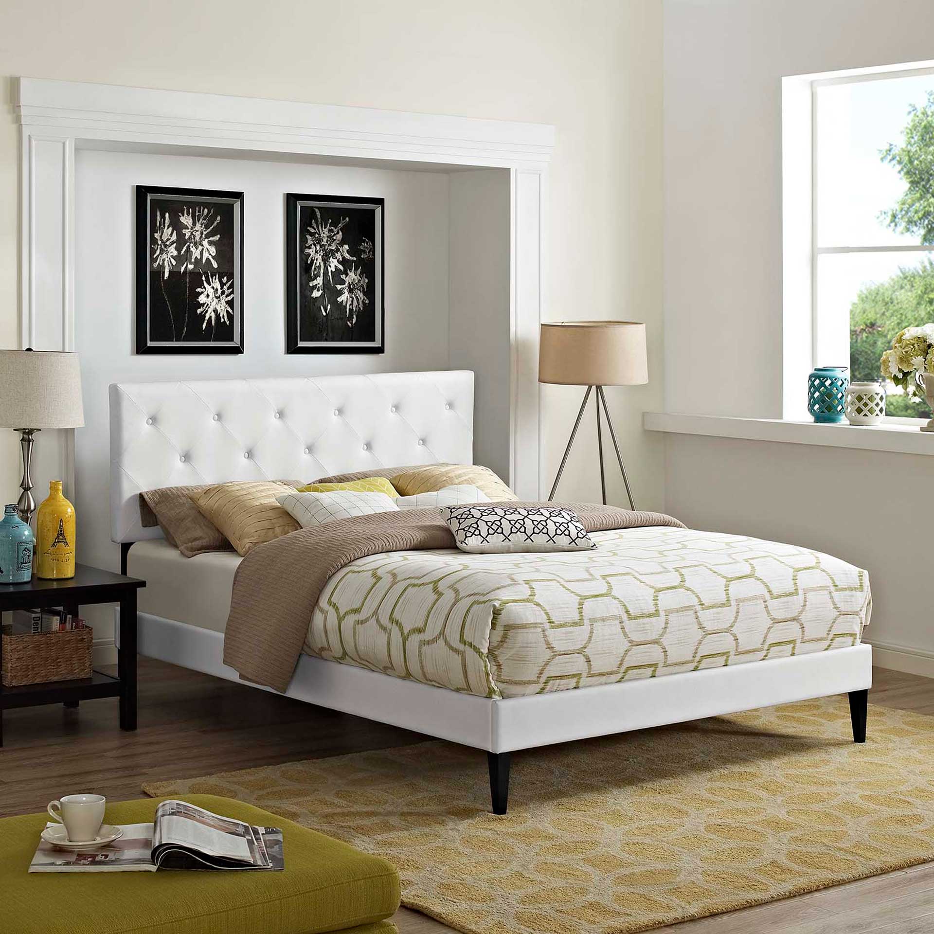 Terry Vinyl Platform Bed White - Image 5