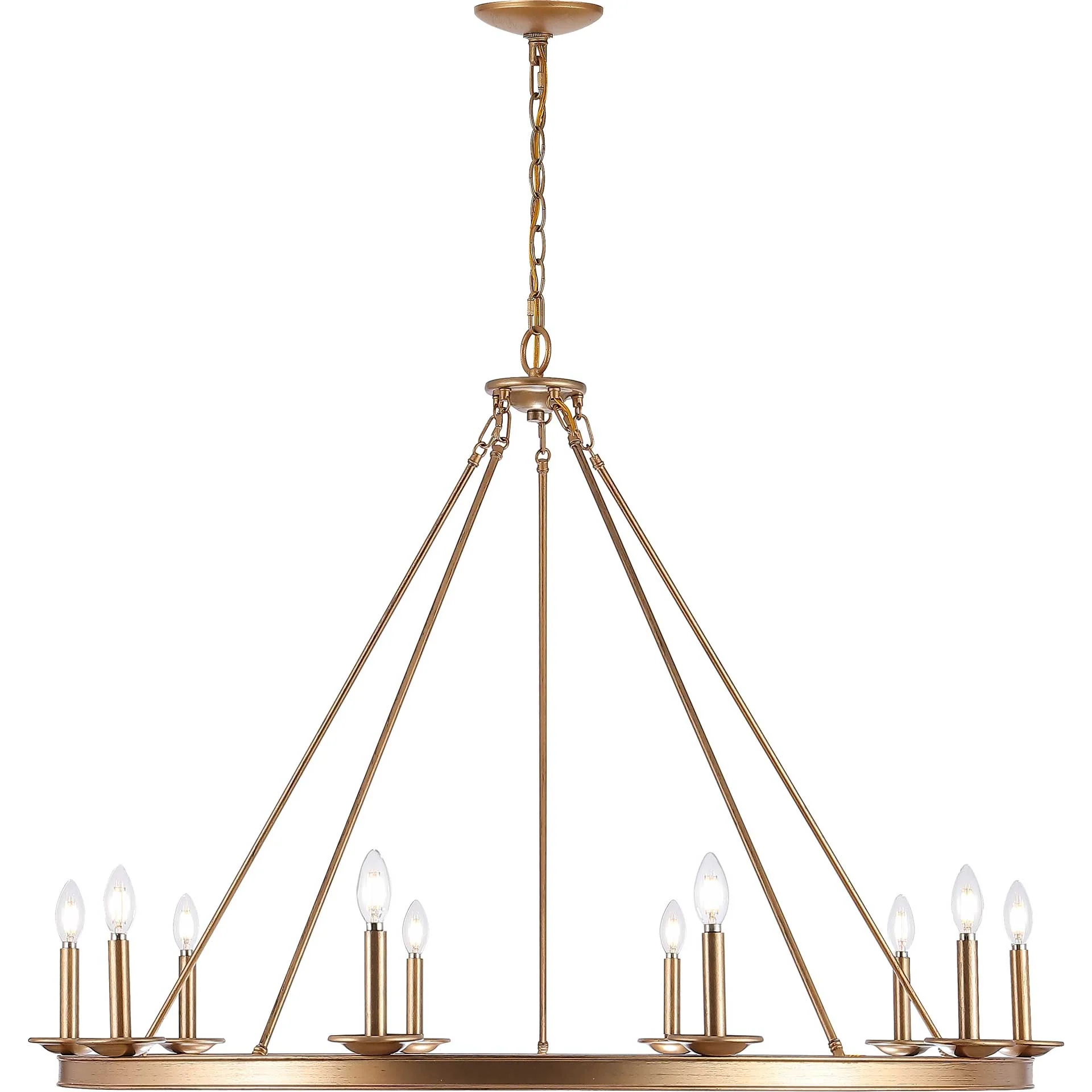 Tessa 10 Light Chandelier Gold Painted - Image 2
