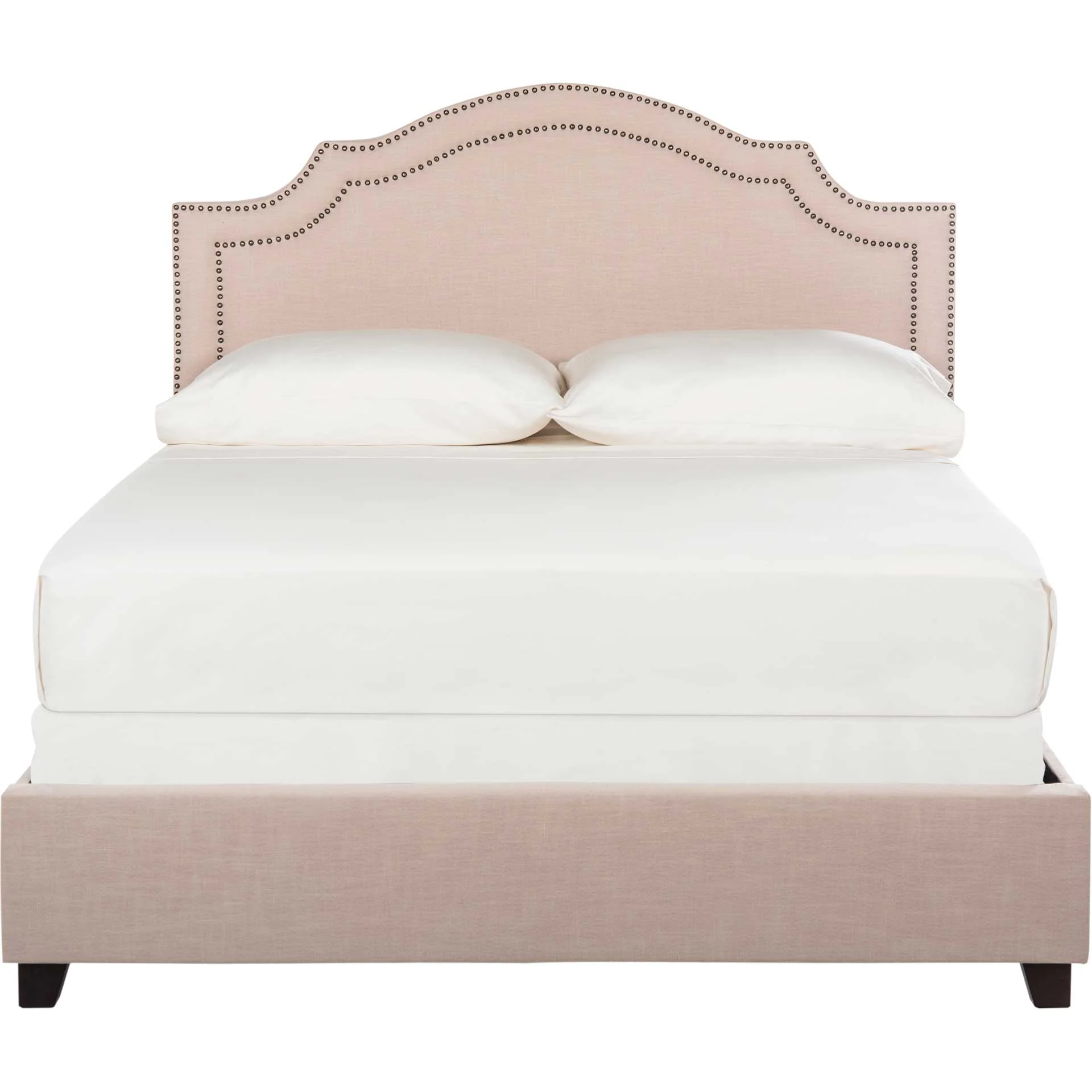 Thaddeus Upholstered Bed Light Beige/Brass - Image 2