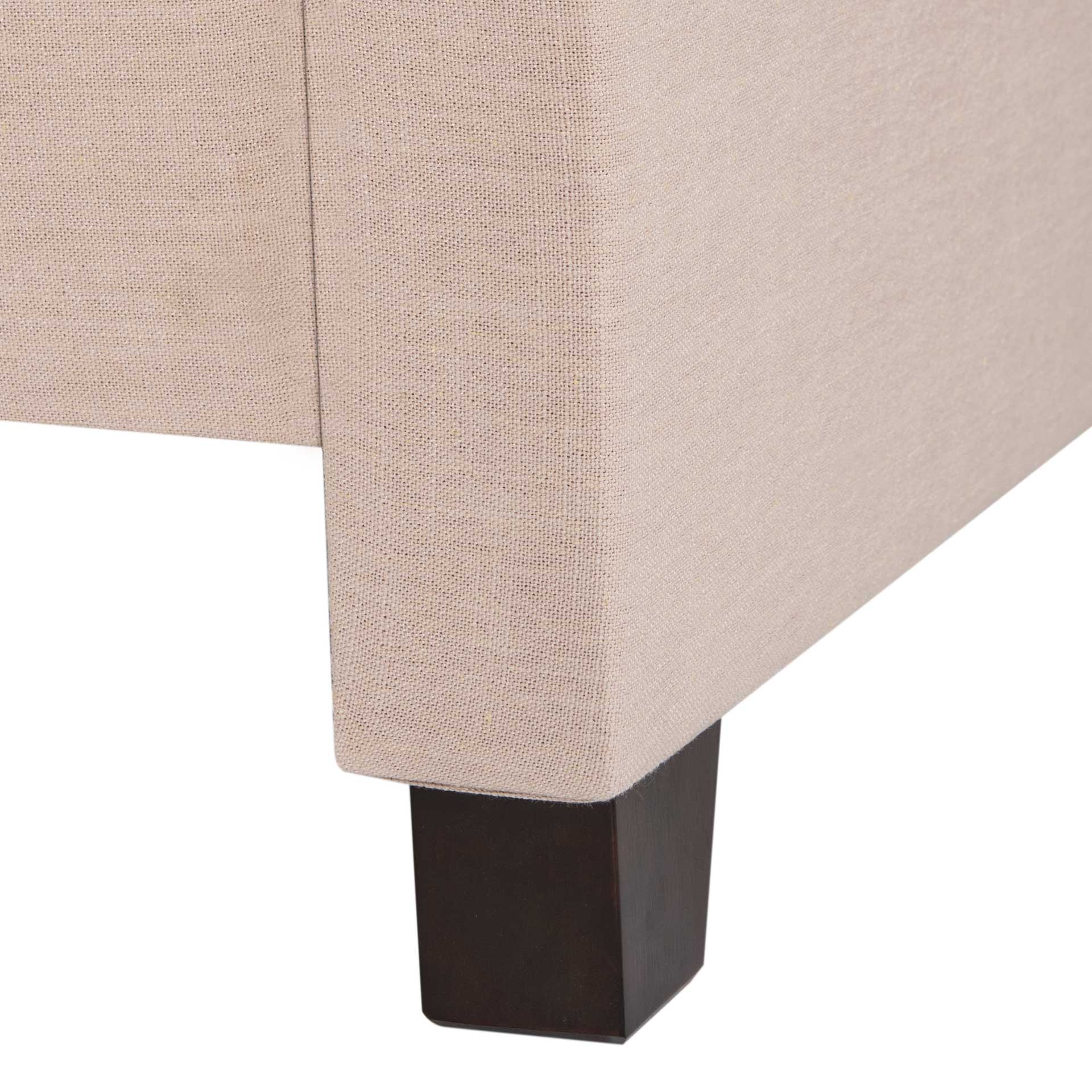 Thaddeus Upholstered Bed Light Beige/Brass - Image 3