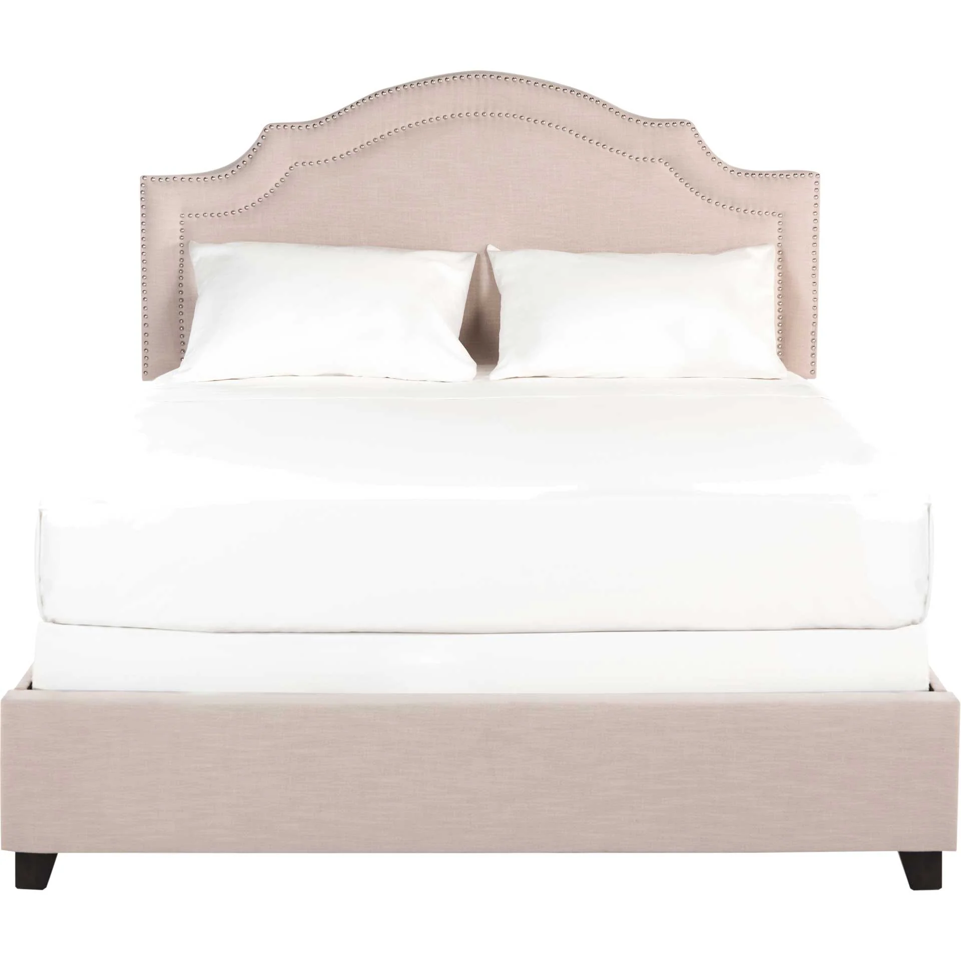 Thaddeus Upholstered Bed Light Beige/Silver - Image 2
