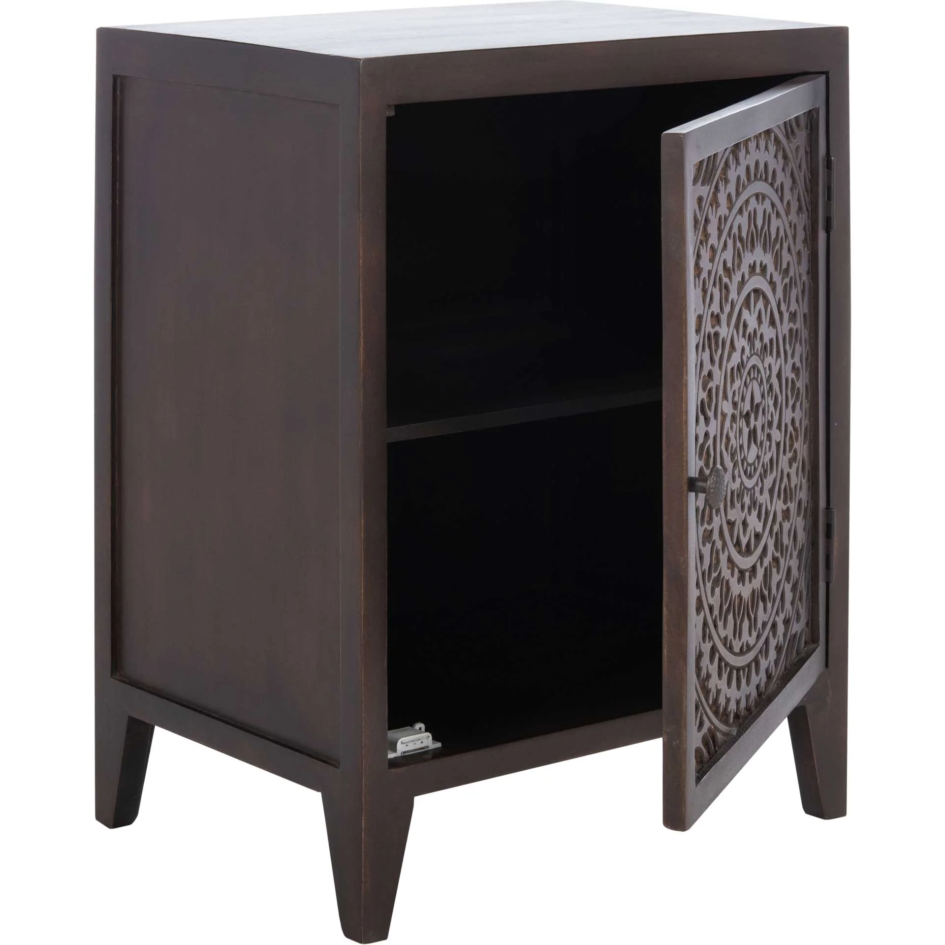 Thames 1 Door Carved Nightstand Brown - Image 3