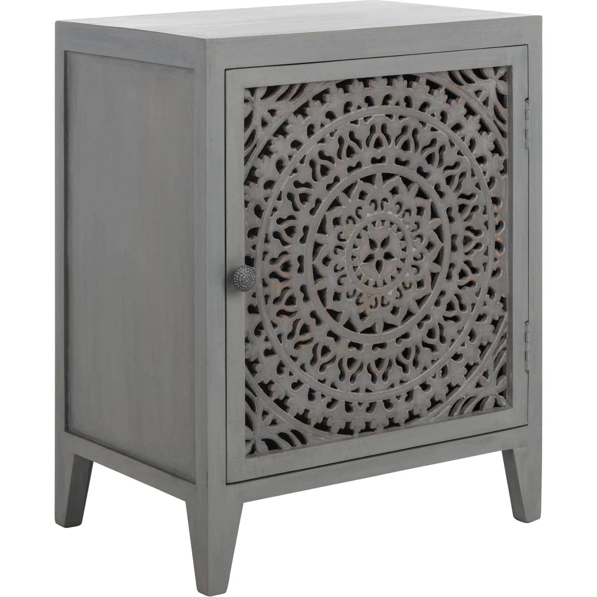 Thames 1 Door Carved Nightstand Gray Walnut - Image 3