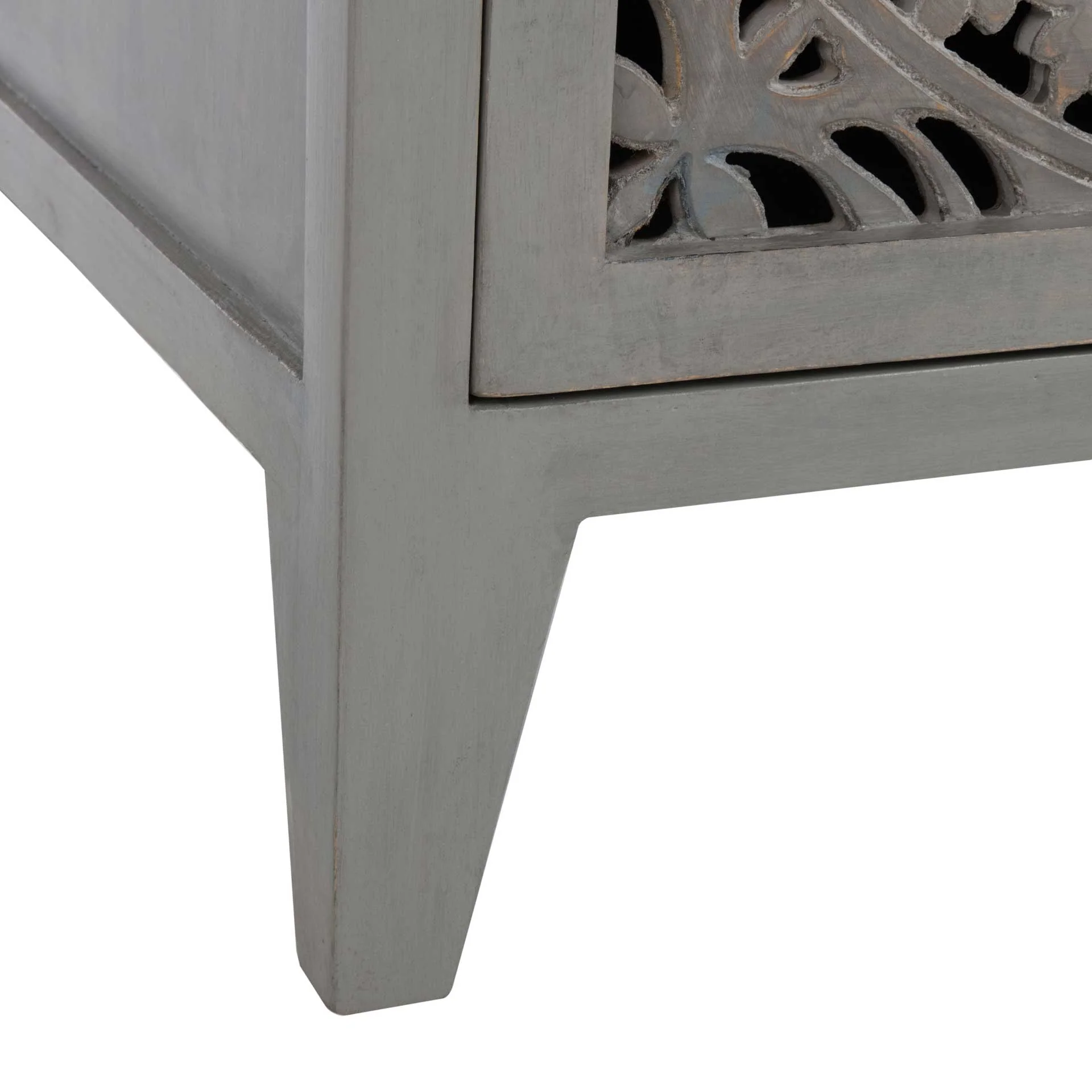 Thames 1 Door Carved Nightstand Gray Walnut - Image 7