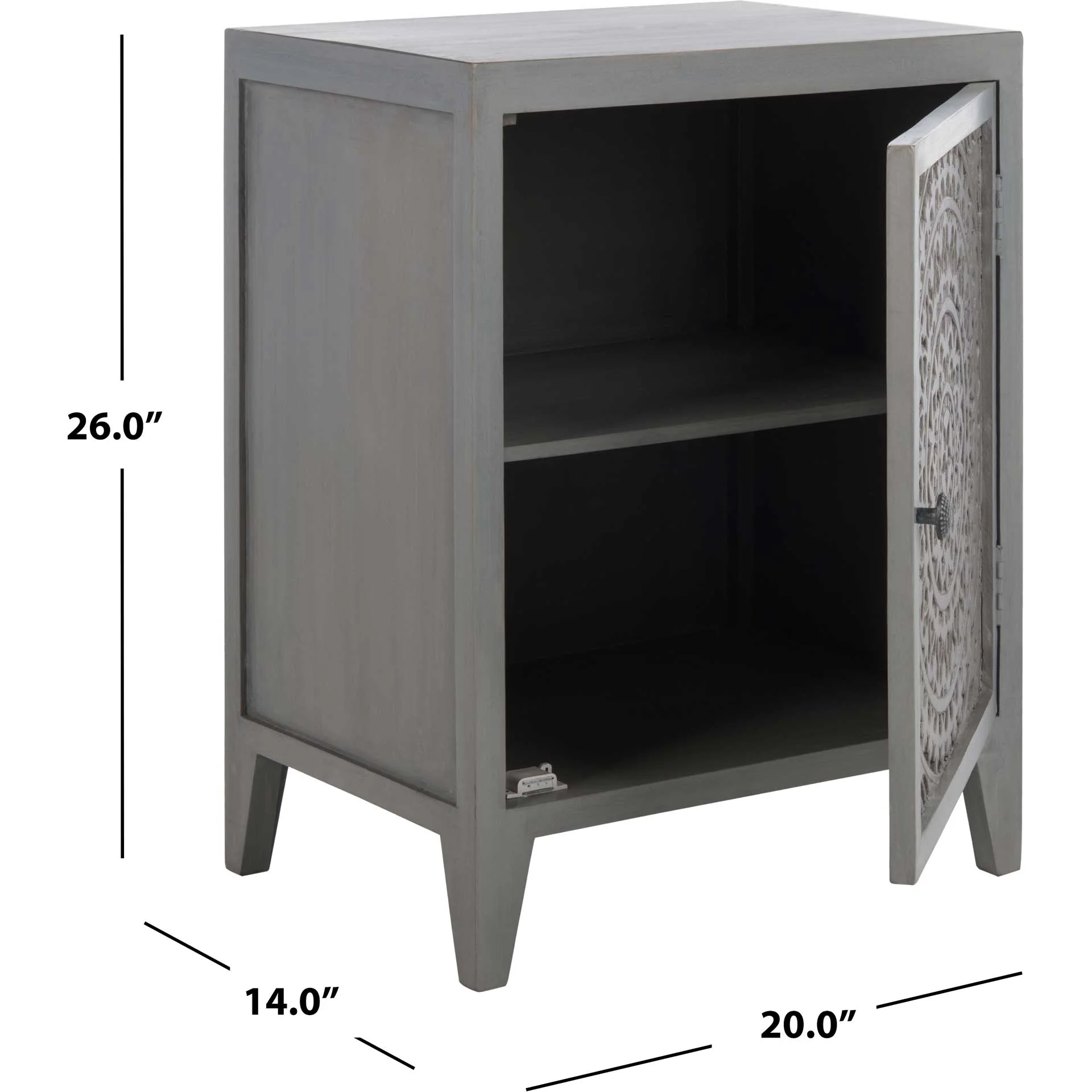 Thames 1 Door Carved Nightstand Gray Walnut - Image 8
