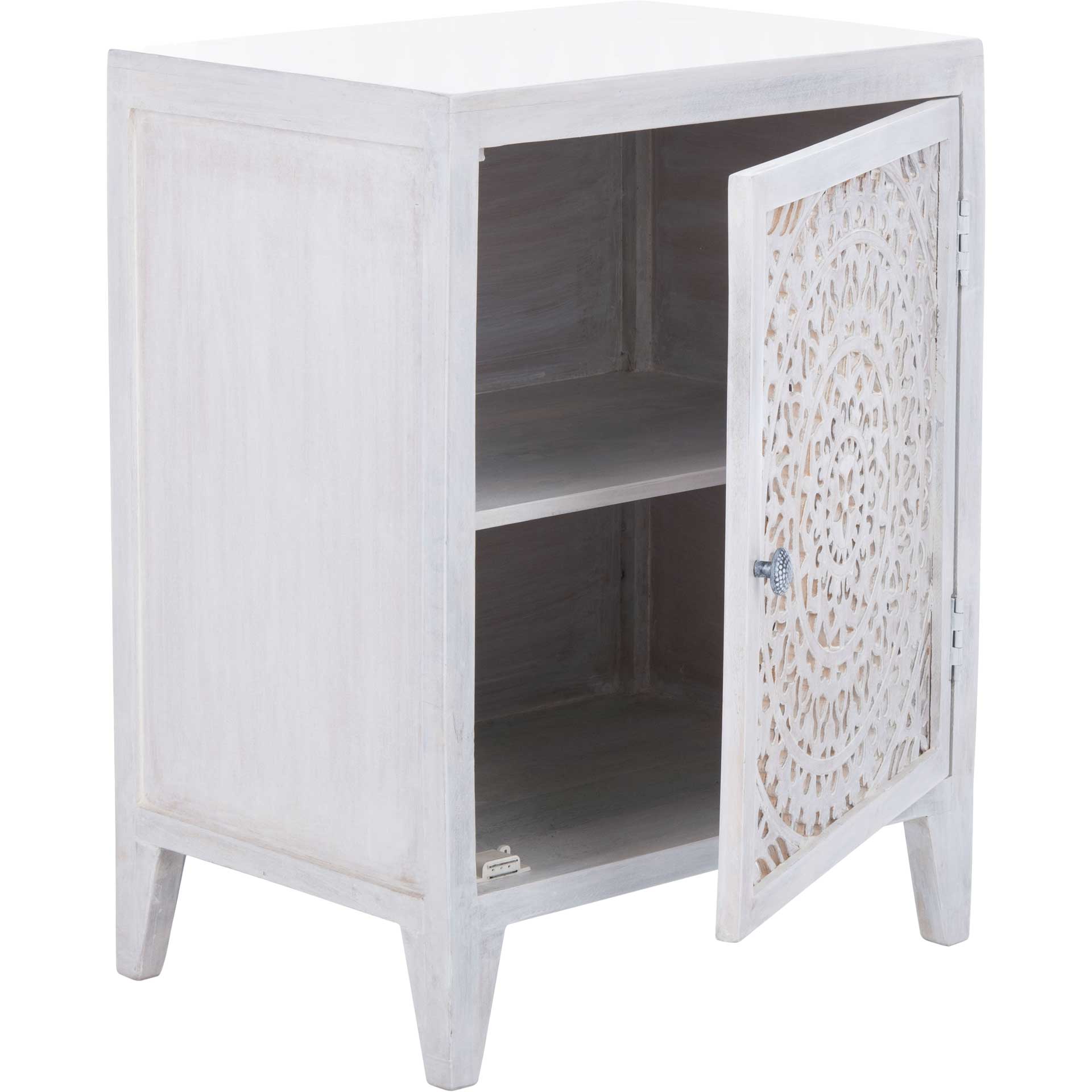 Thames 1 Door Carved Nightstand White Wash - Image 2