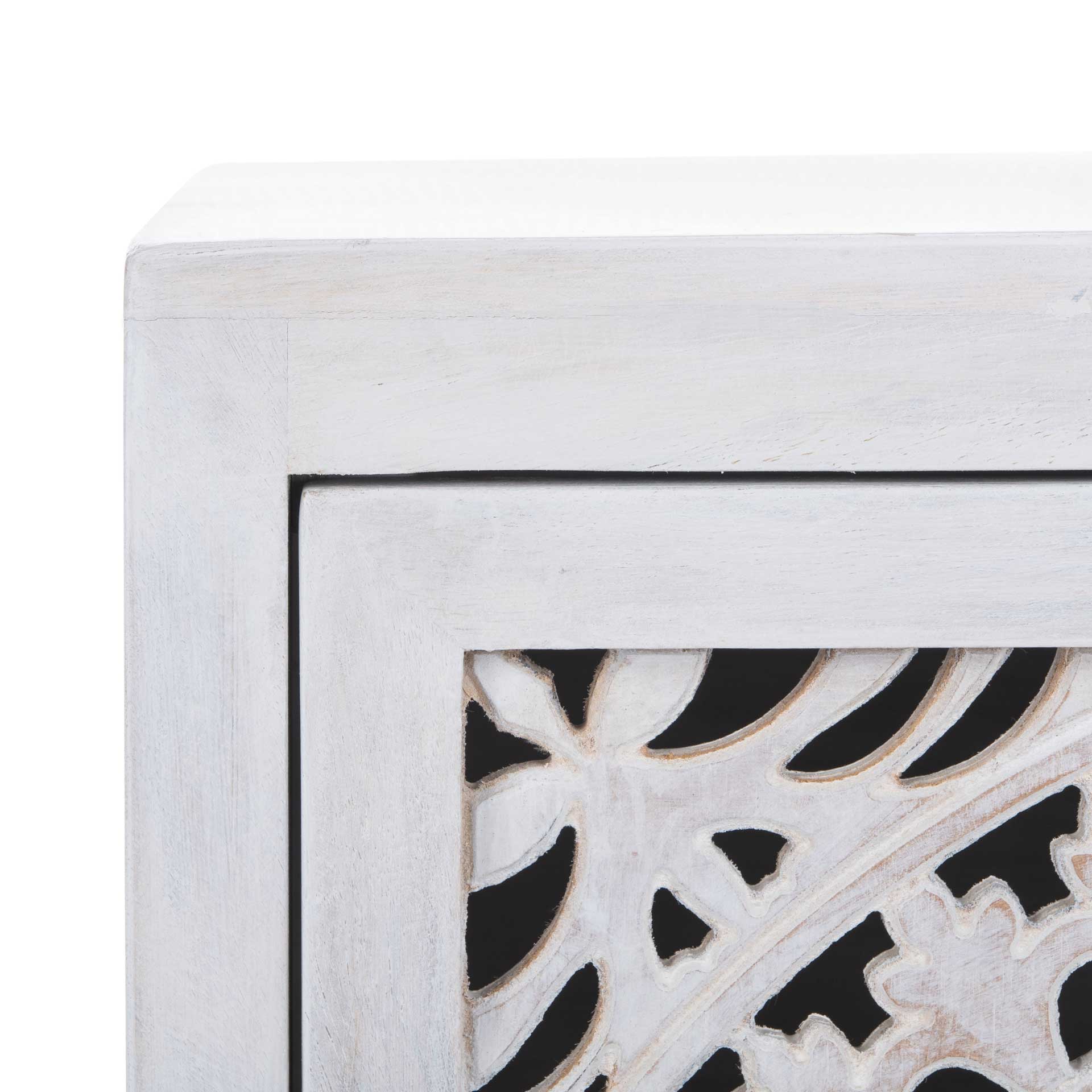 Thames 1 Door Carved Nightstand White Wash - Image 6