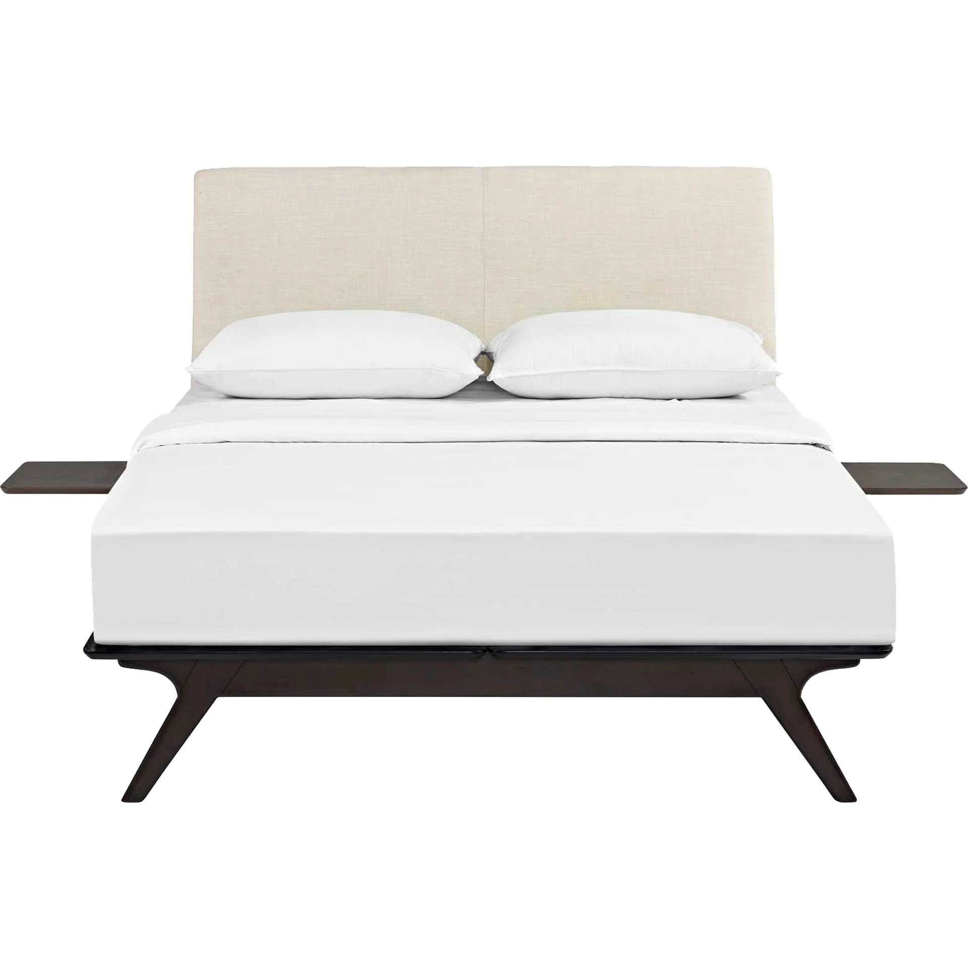 Thames Bed Cappuccino/Beige With Side Tables - Image 3