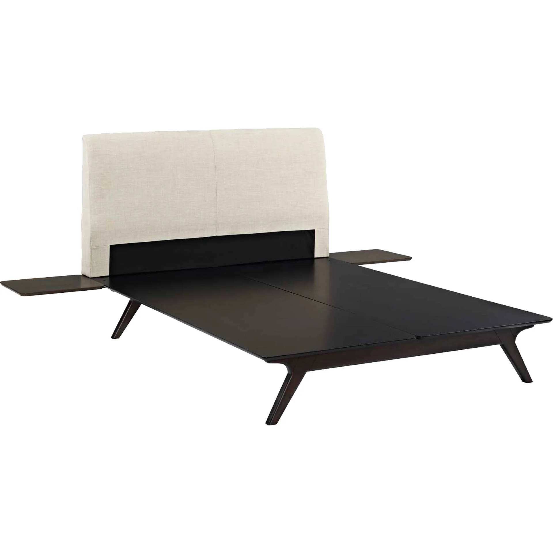 Thames Bed Cappuccino/Beige With Side Tables - Image 4
