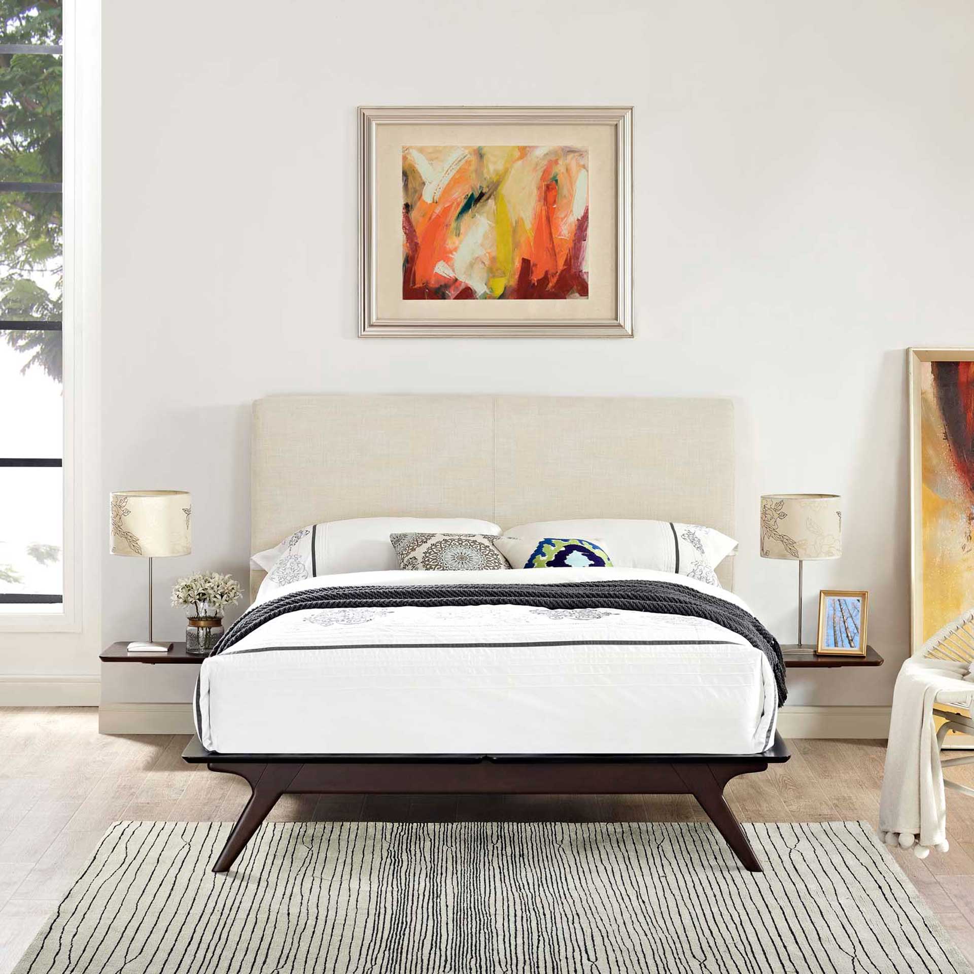 Thames Bed Cappuccino/Beige With Side Tables - Image 5