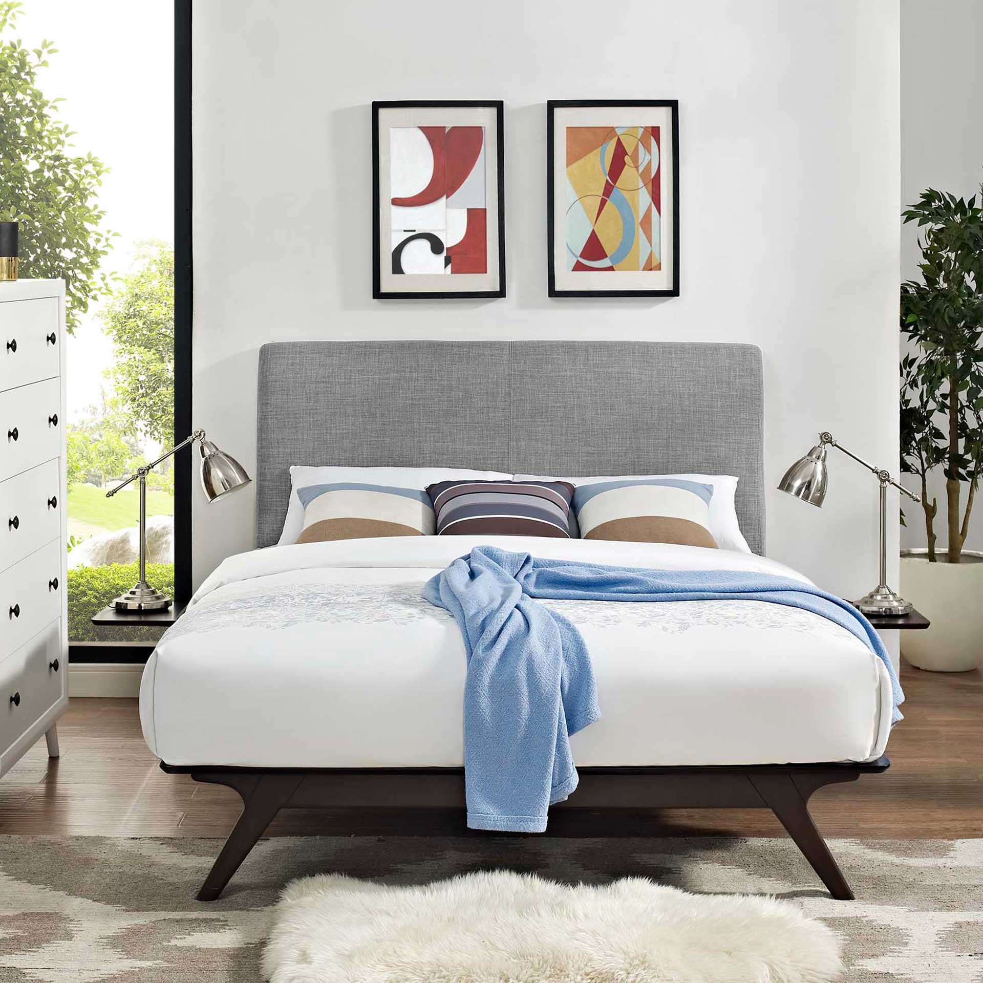 Thames Bed Cappuccino/Gray With Side Tables - Image 5