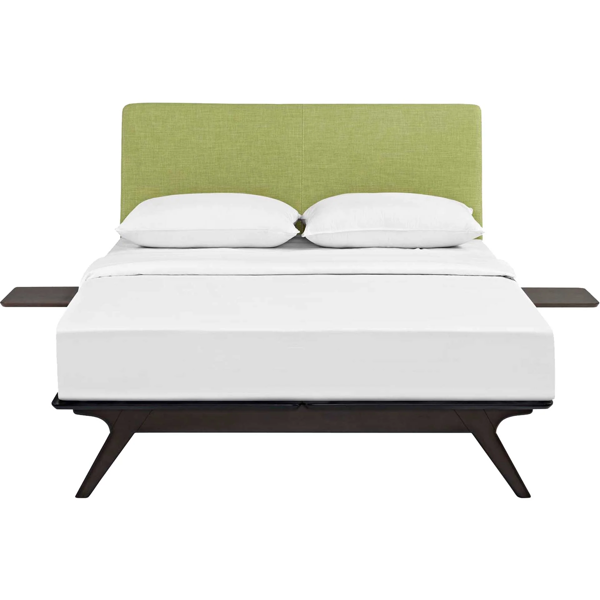 Thames Bed Cappuccino/Green With Side Tables - Image 3