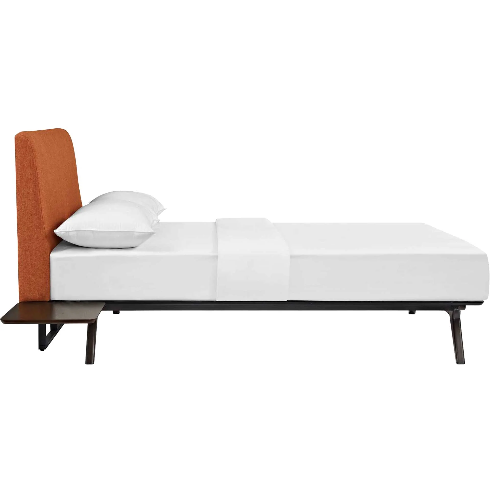 Thames Bed Cappuccino/Orange With Side Tables - Image 2