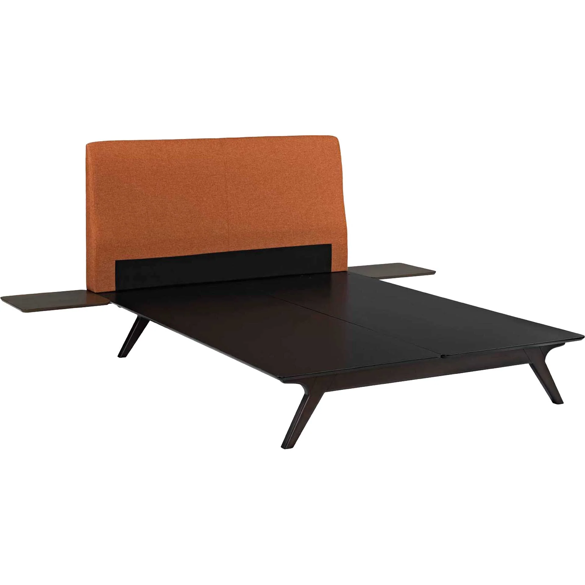 Thames Bed Cappuccino/Orange With Side Tables - Image 4