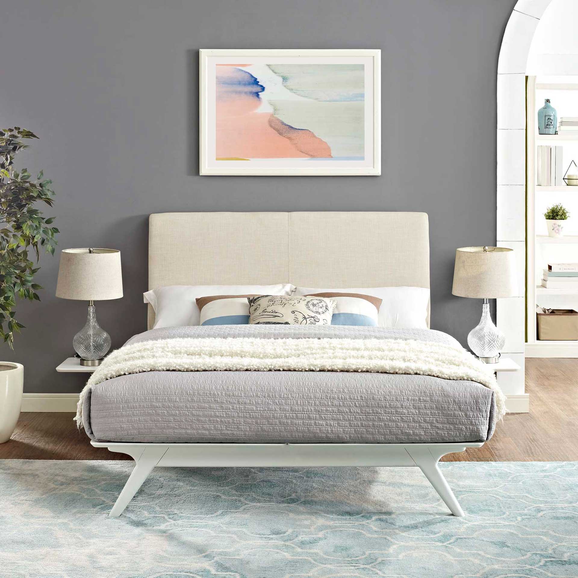 Thames Bed White/Beige With Side Tables - Image 5