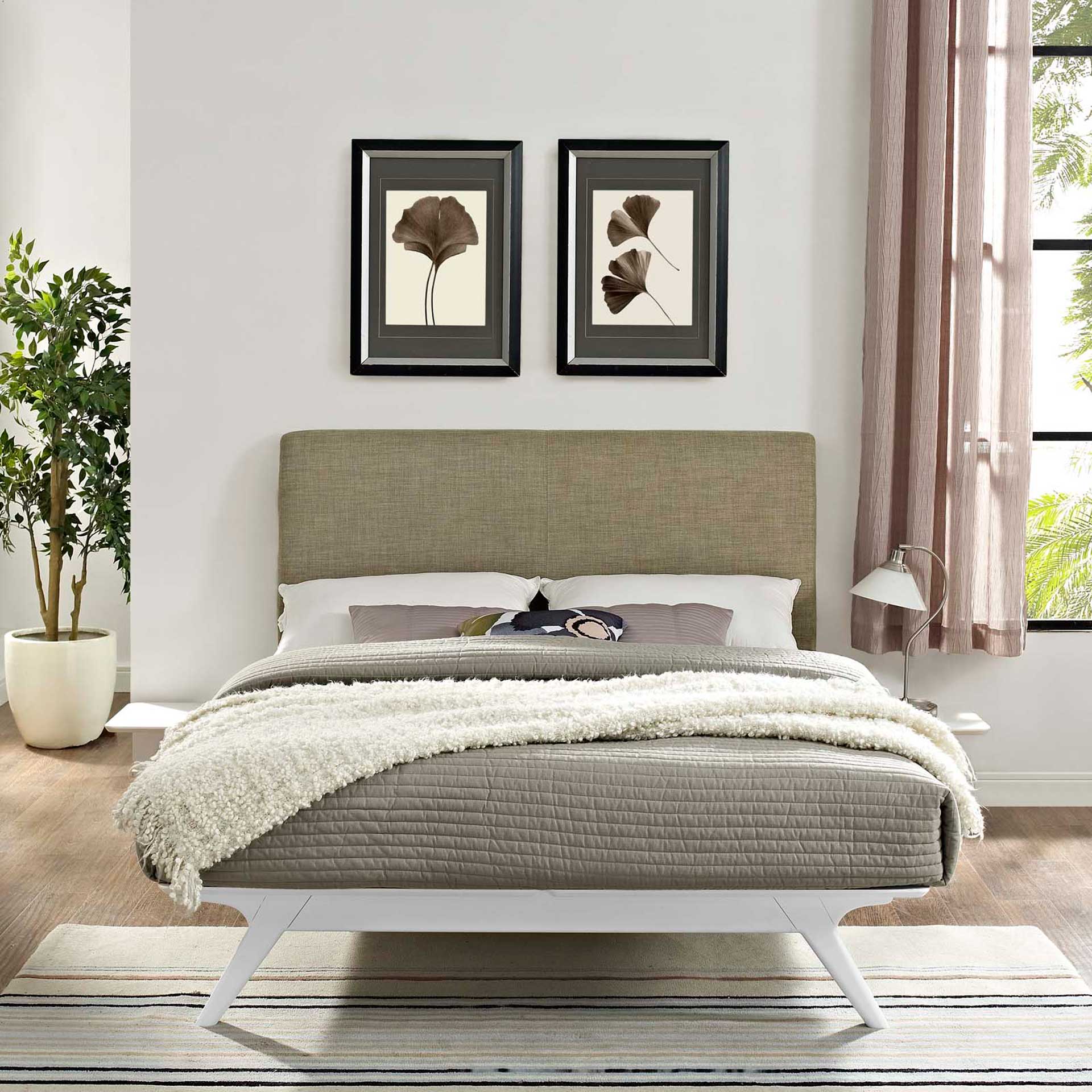 Thames Bed White/Latte With Side Tables - Image 5