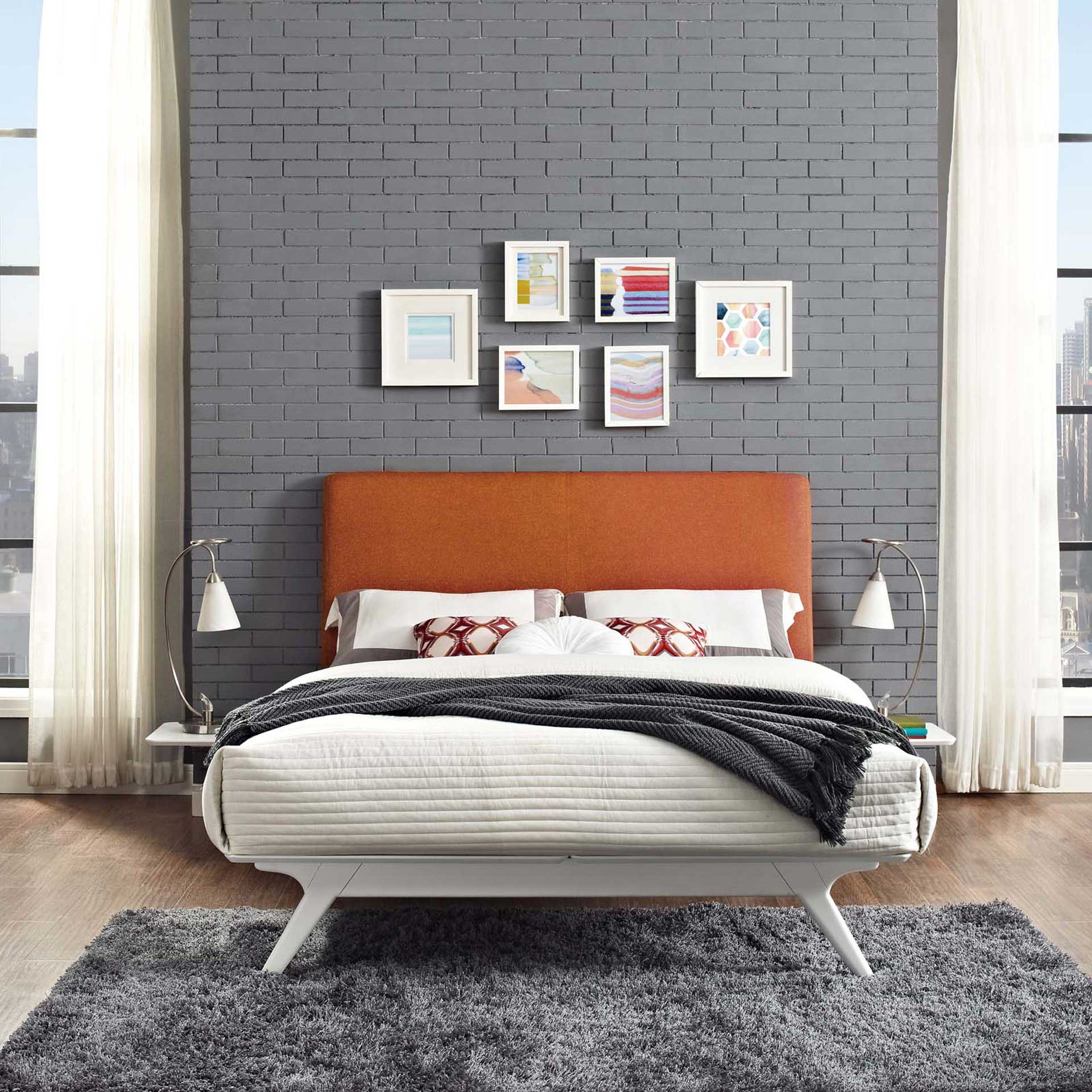 Thames Bed White/Orange With Side Tables - Image 5