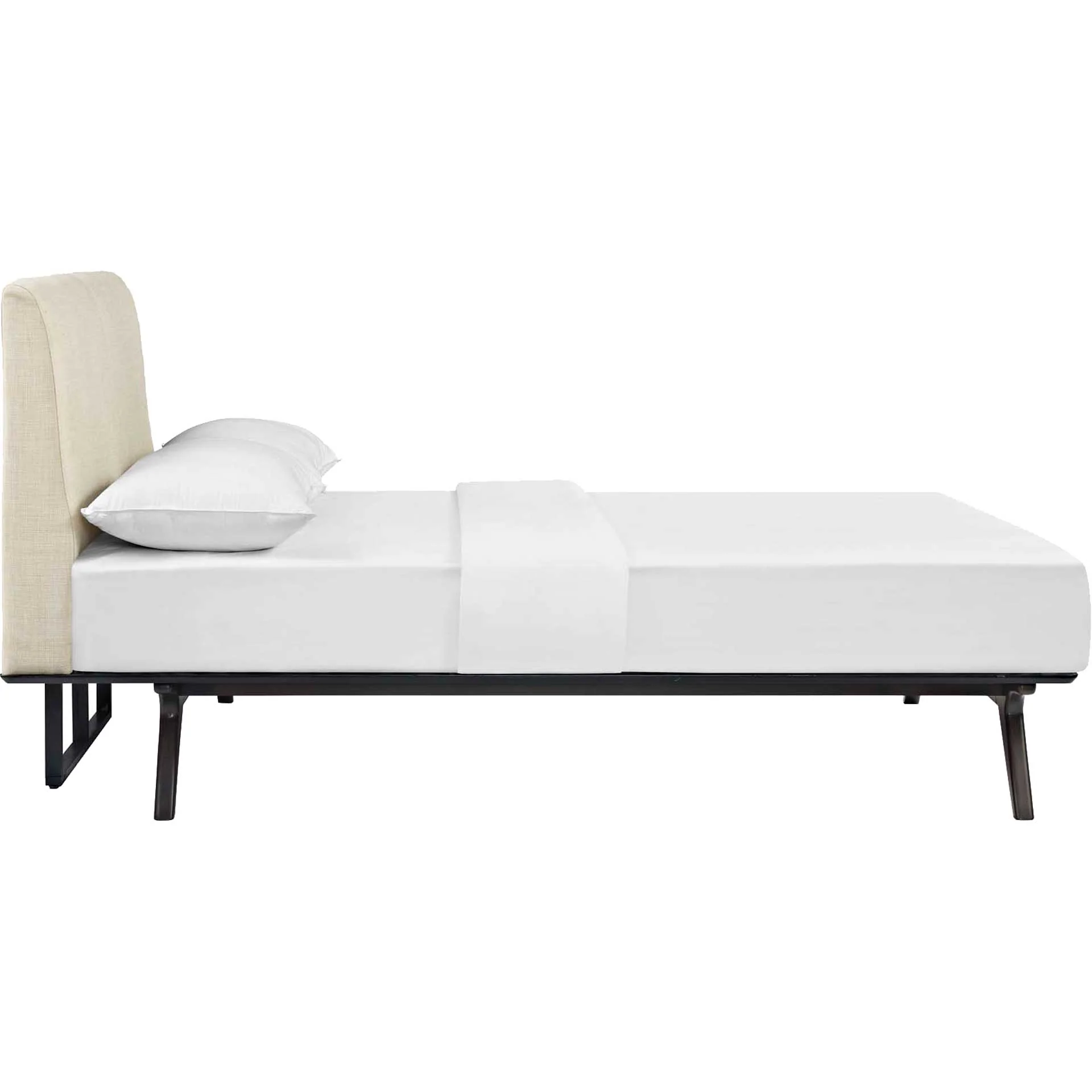 Thames Wood Bed Cappuccino/Beige - Image 3