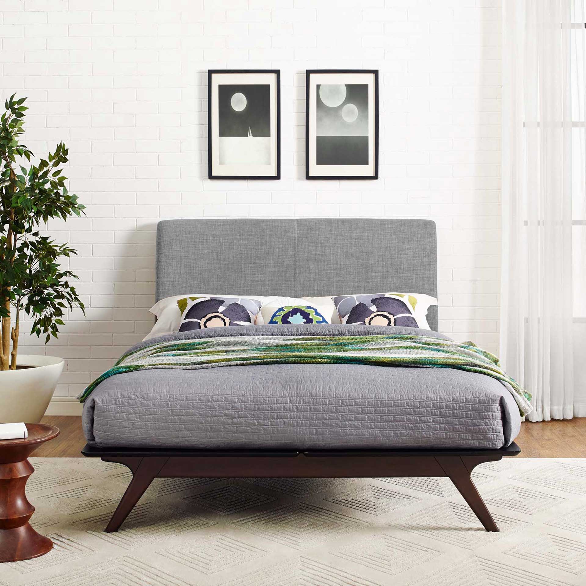 Thames Wood Bed Cappuccino/Gray - Image 5