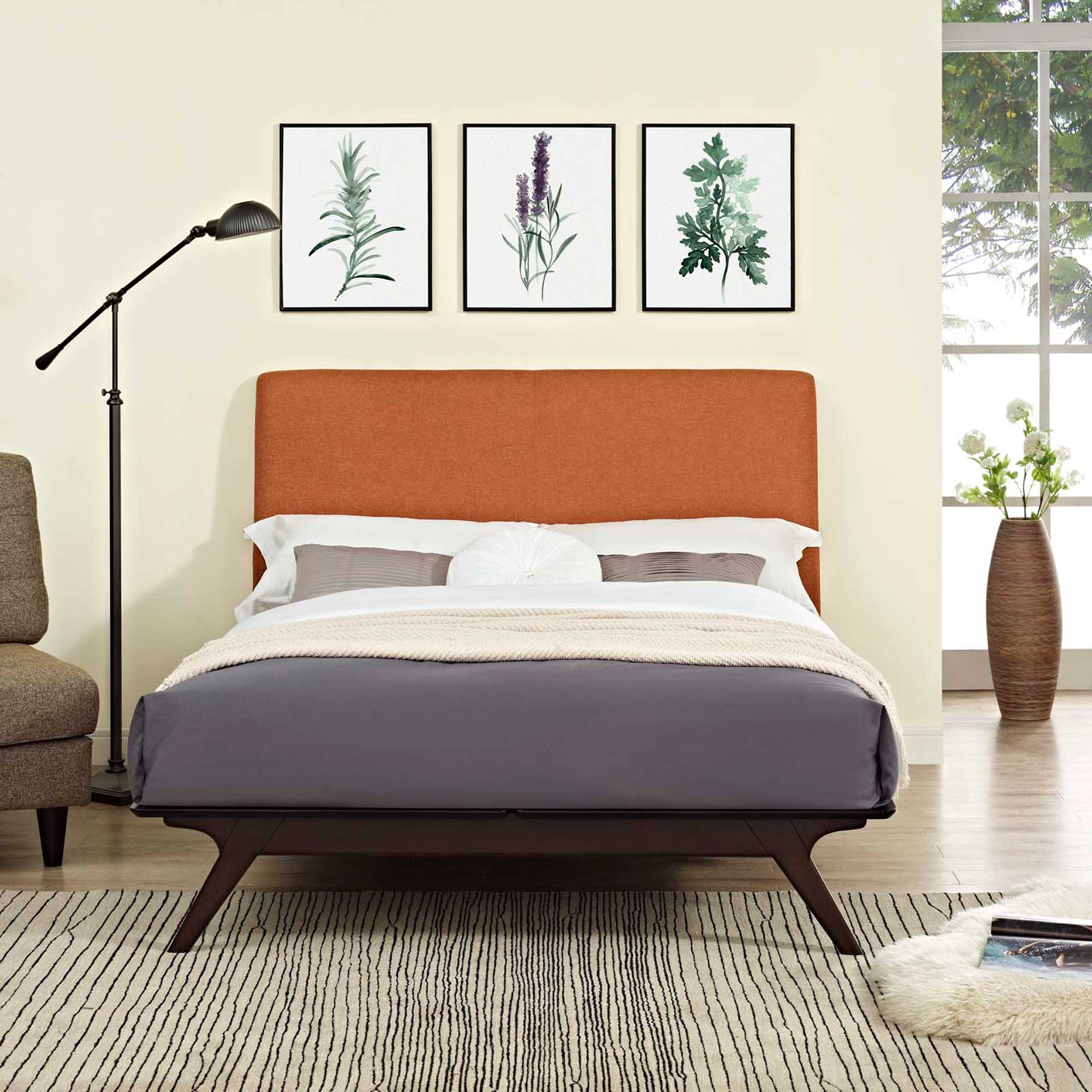 Thames Wood Bed Cappuccino/Orange - Image 5