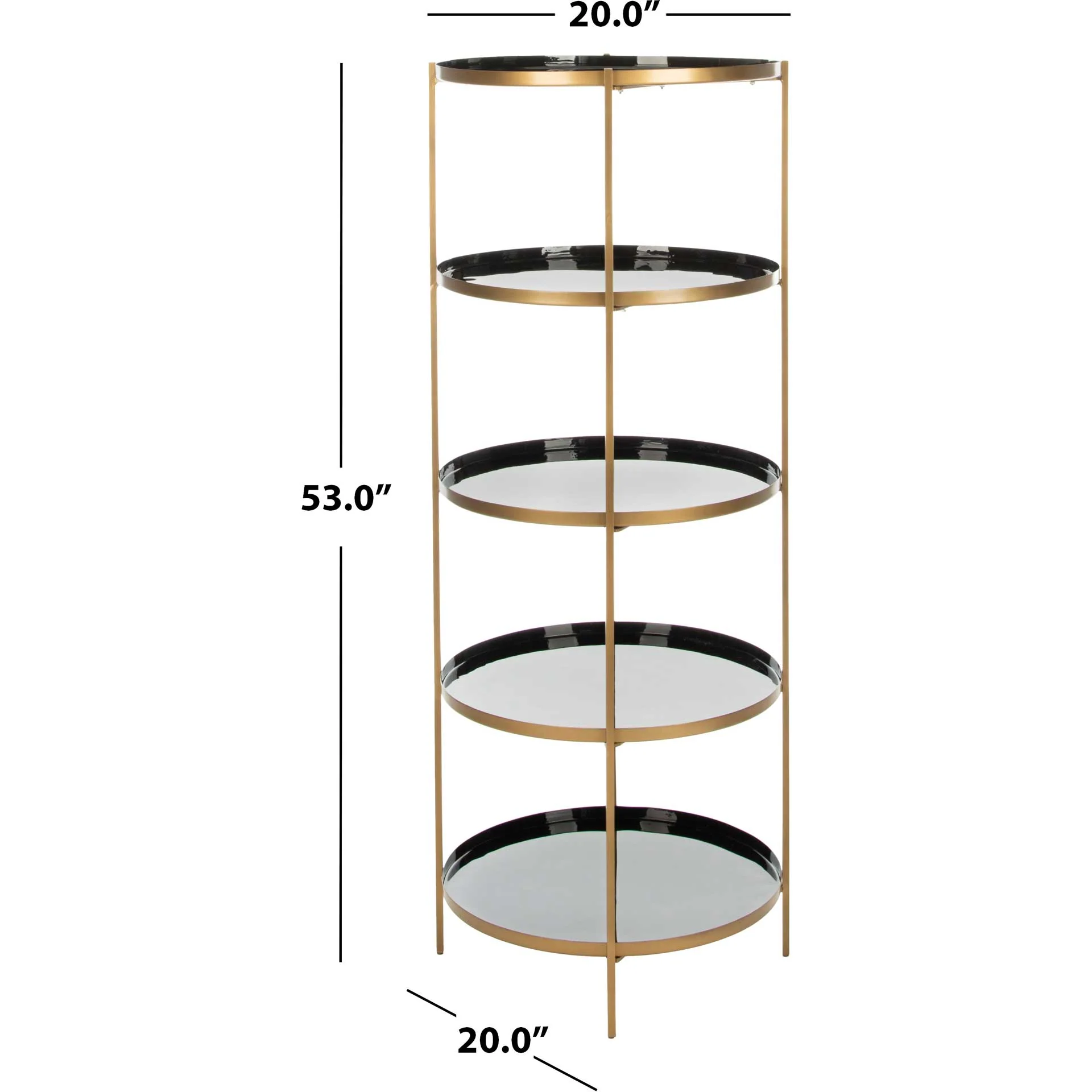 Tiana Round 5 Tier Etagere Black/Brass - Image 6