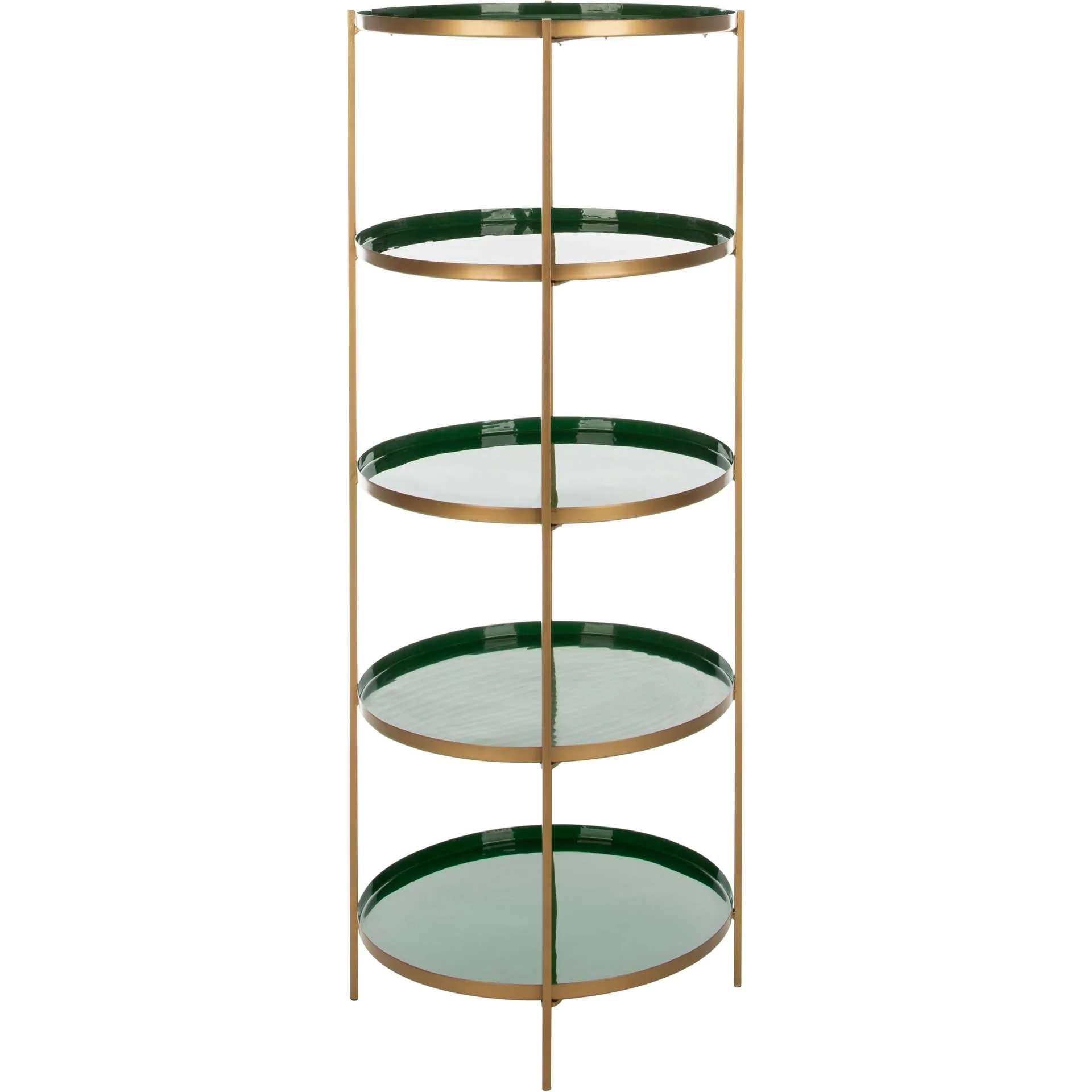 Tiana Round 5 Tier Etagere Hunter Green/Brass - Image 2
