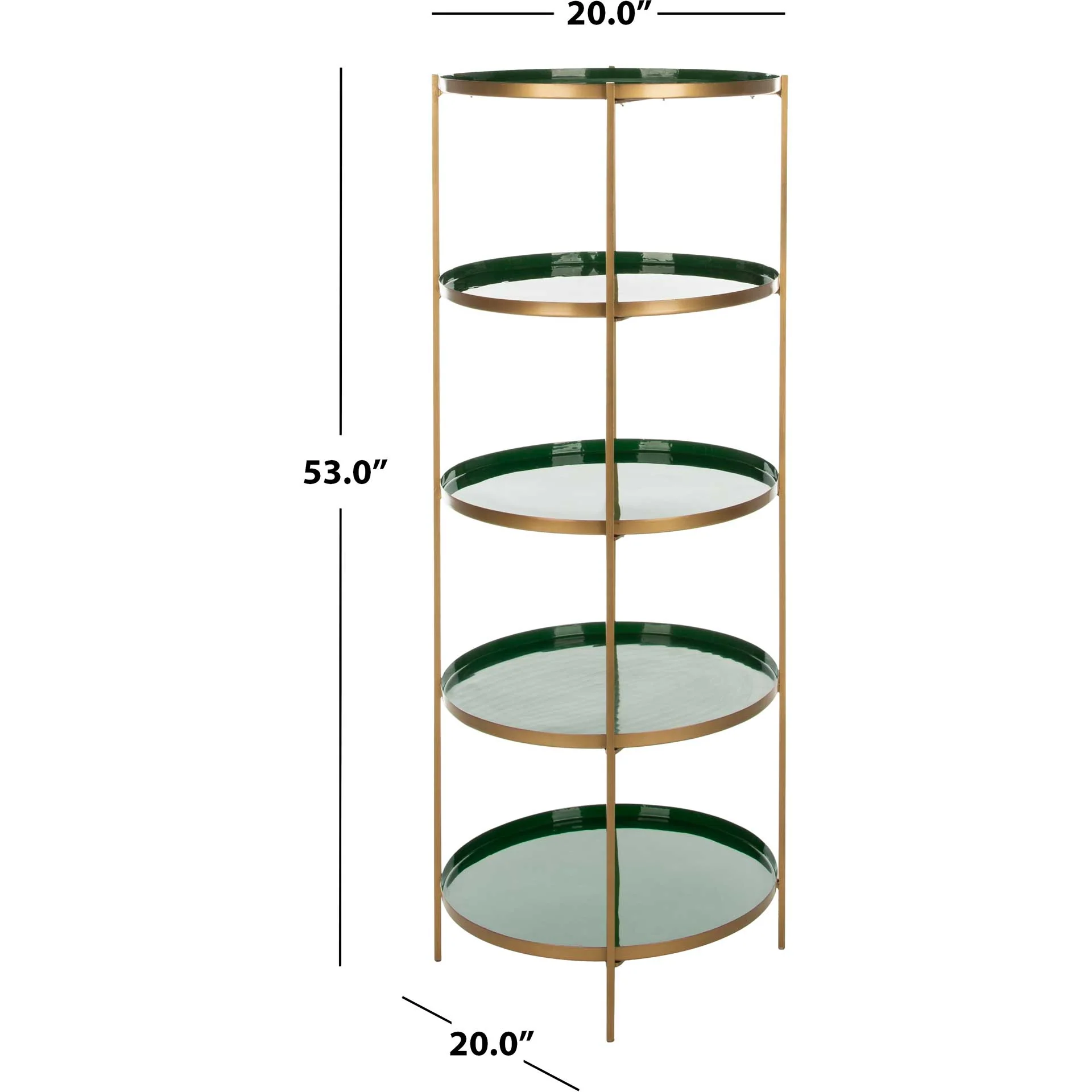 Tiana Round 5 Tier Etagere Hunter Green/Brass - Image 6