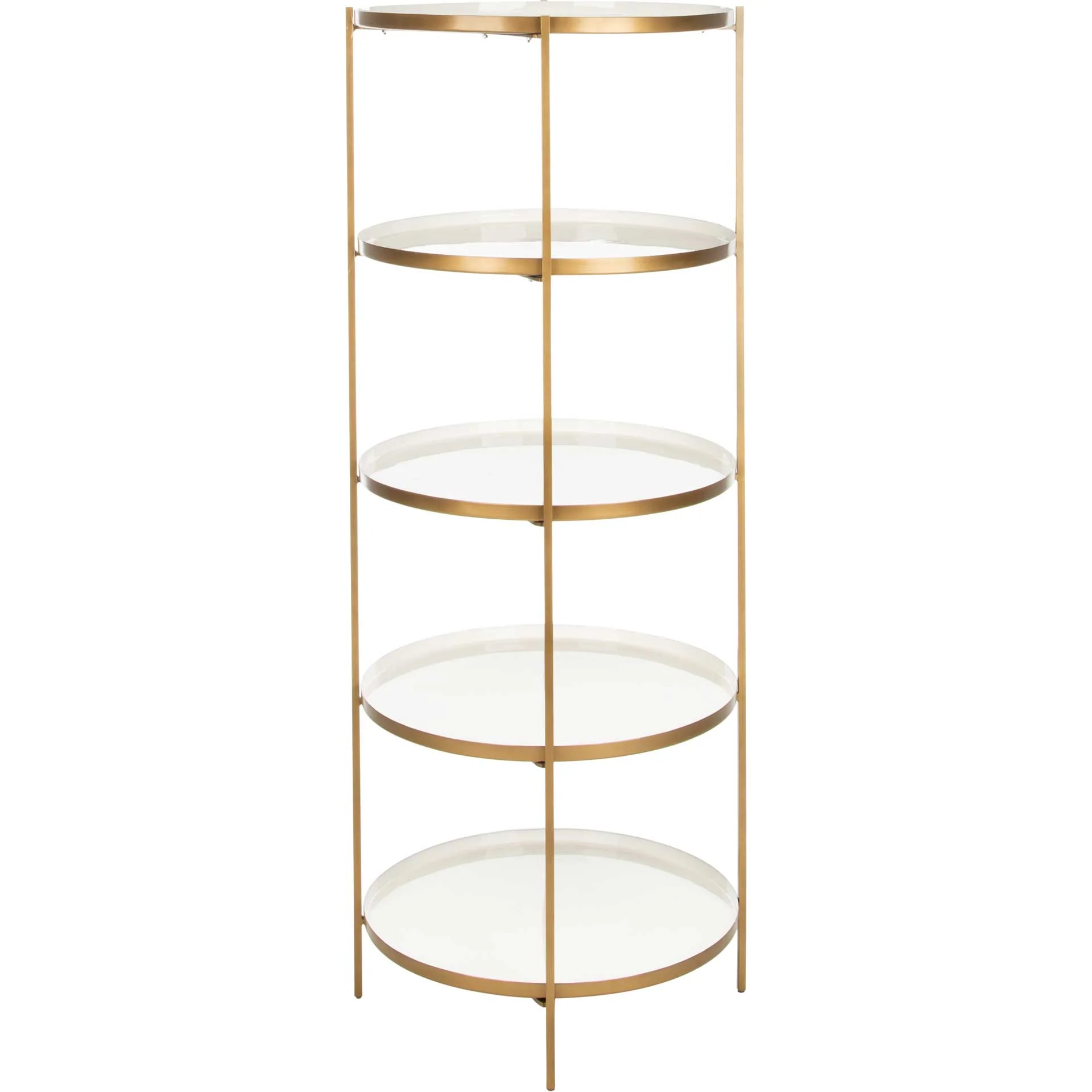 Tiana Round 5 Tier Etagere White/Brass - Image 2