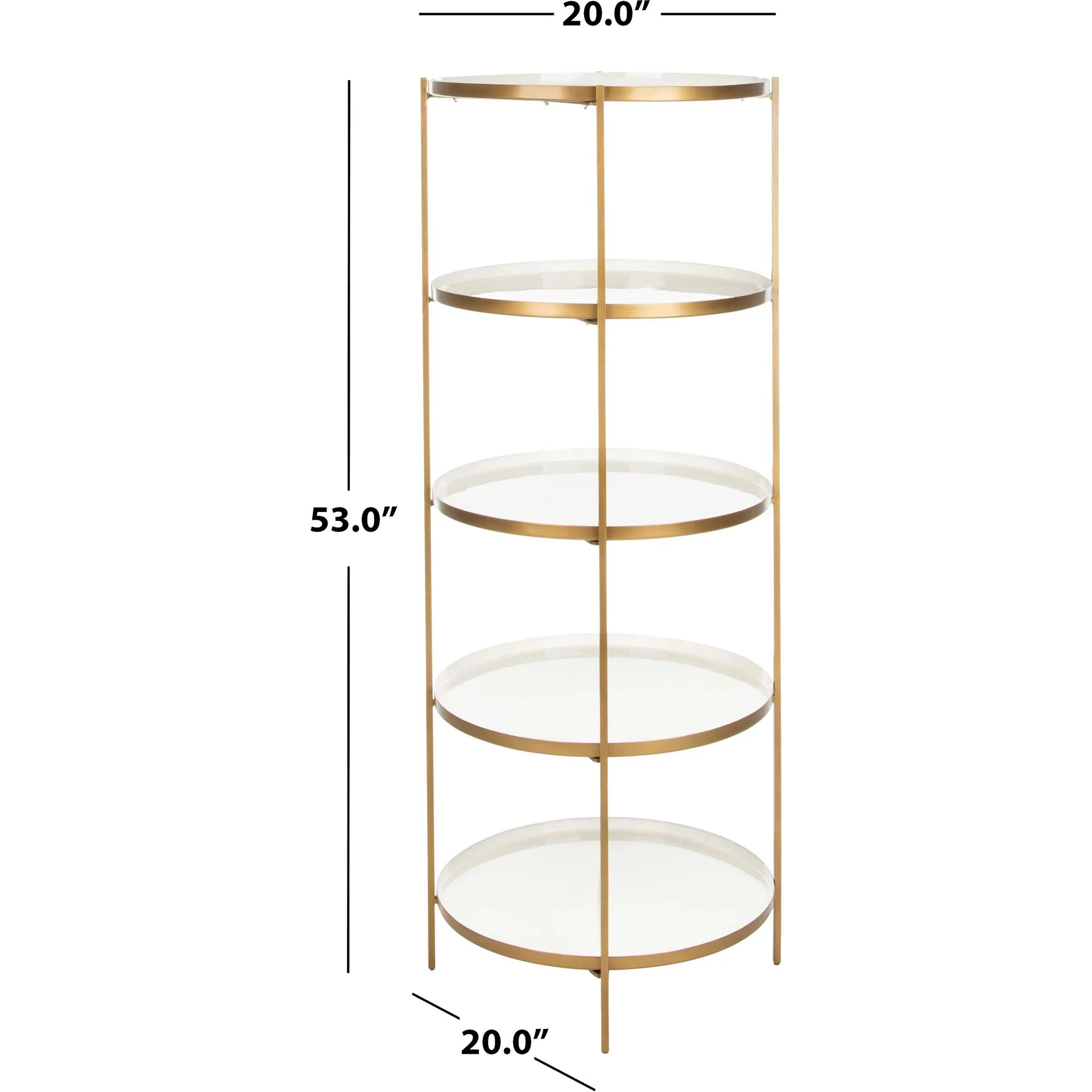 Tiana Round 5 Tier Etagere White/Brass - Image 6
