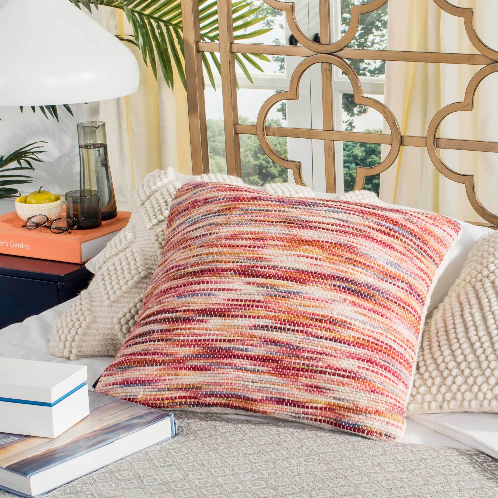 Tiara Weave Pillow Rainbow Red - Image 3