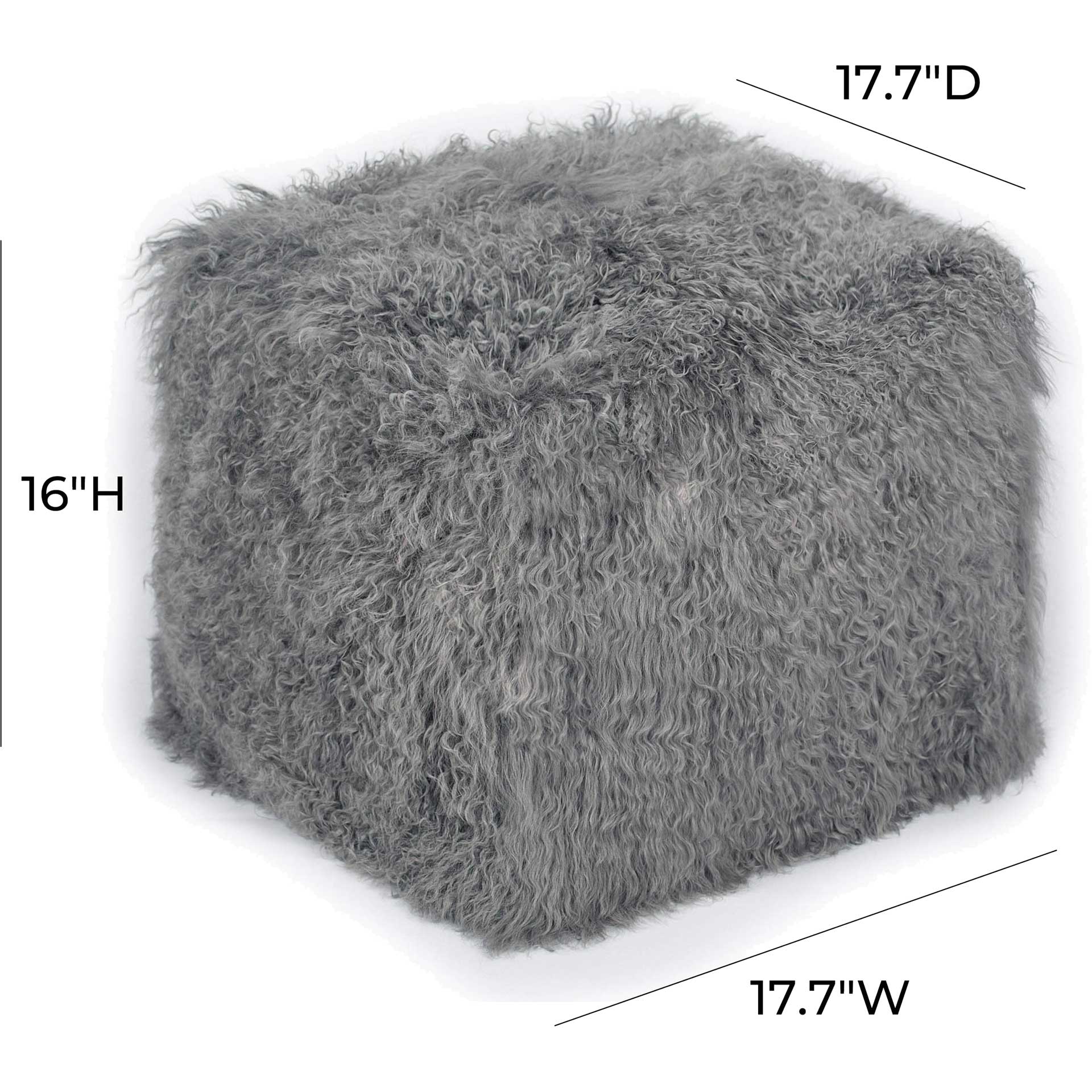 Tibetan Sheep Pouf Gray - Image 3