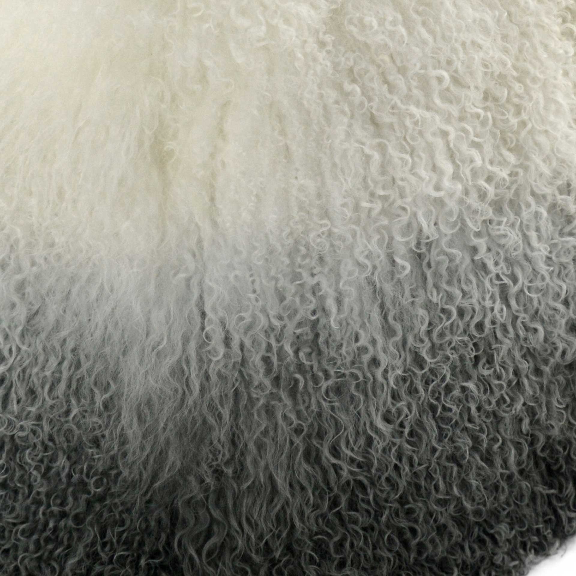 Tibetan Sheep Pouf White/Gray - Image 2