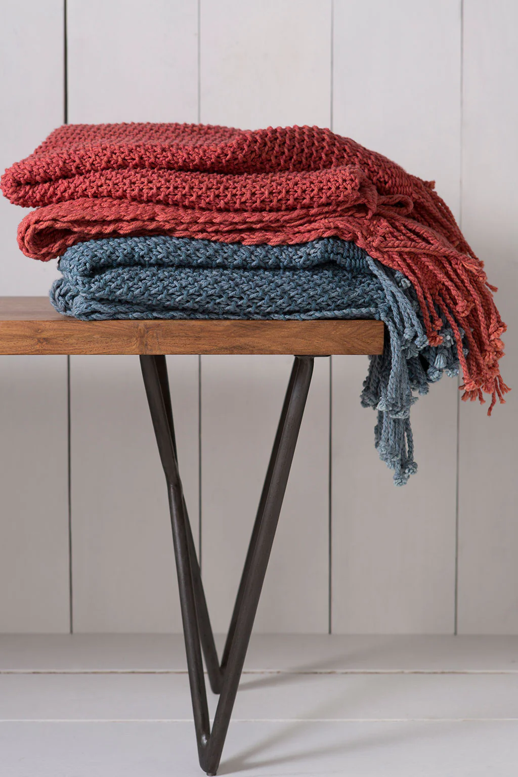 Tibey Solid Blue Throw - Image 2
