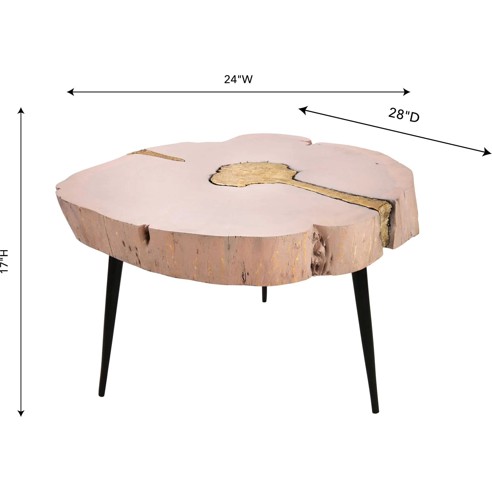 Tieton Coffee Table Pink/Brass - Image 4
